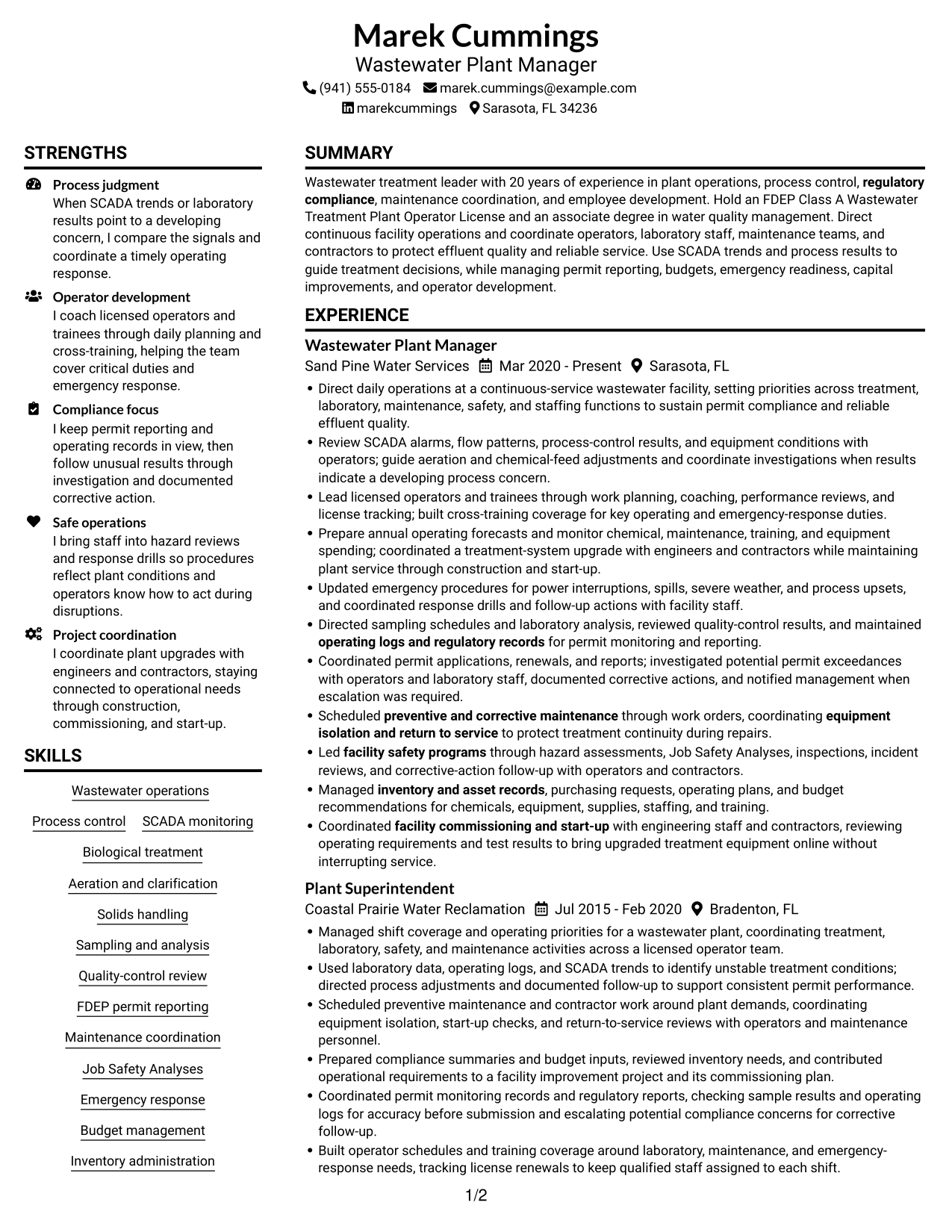 Resume example — page 1