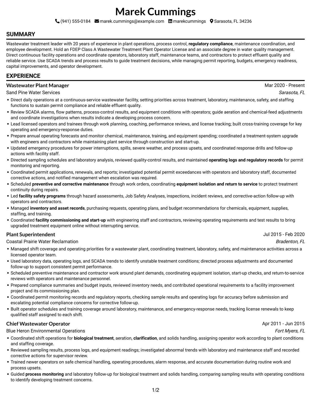 Resume example — page 1