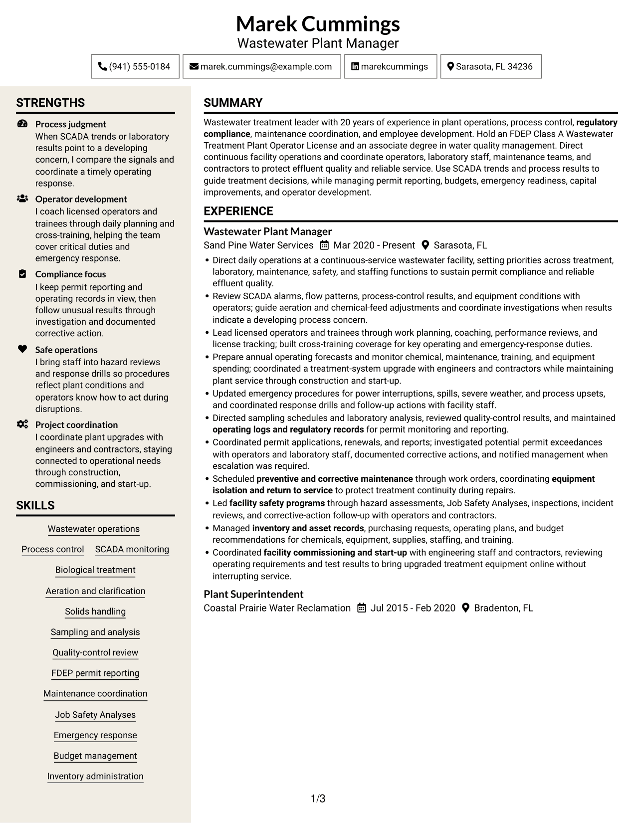 Resume example — page 1