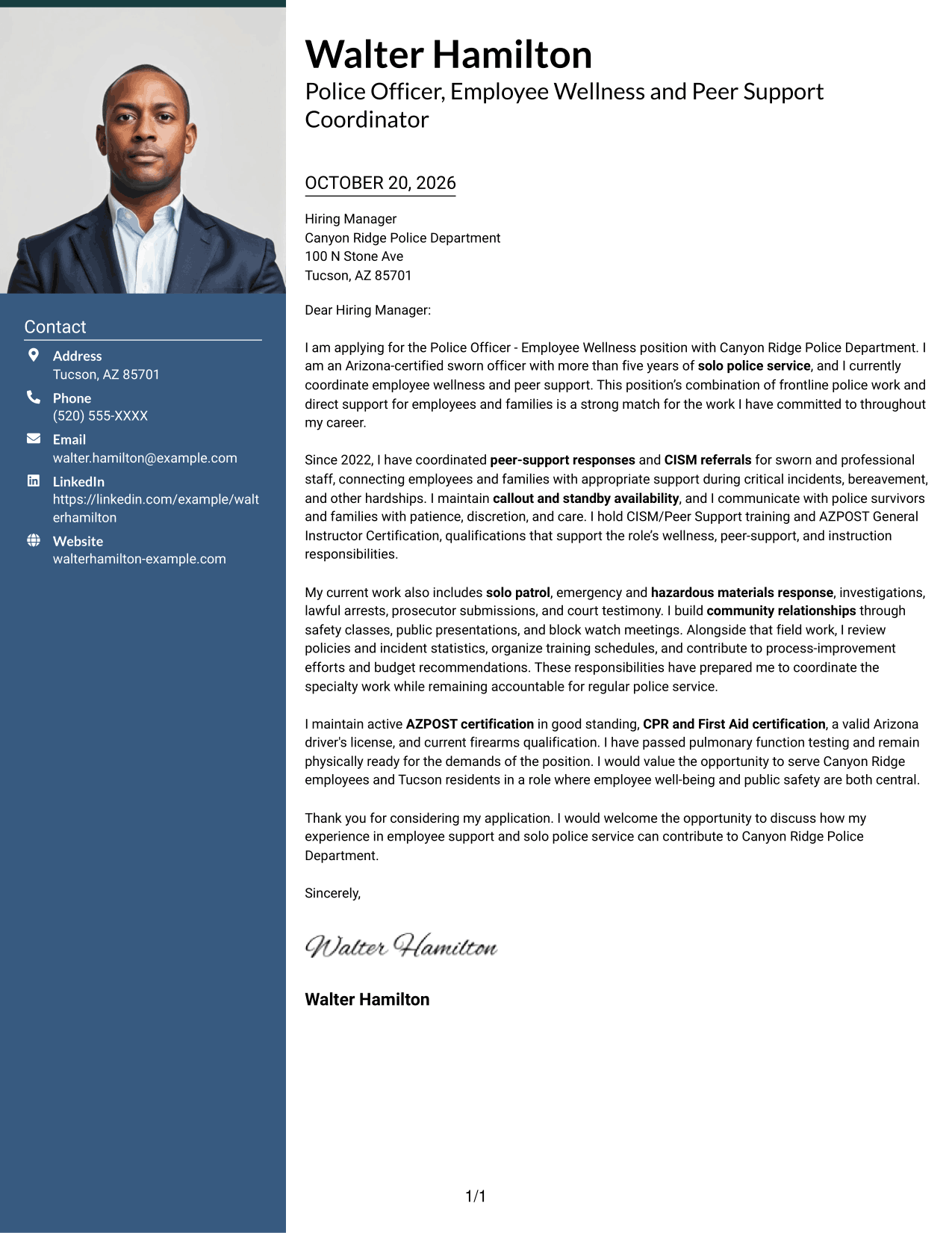 Cover letter example — page 1