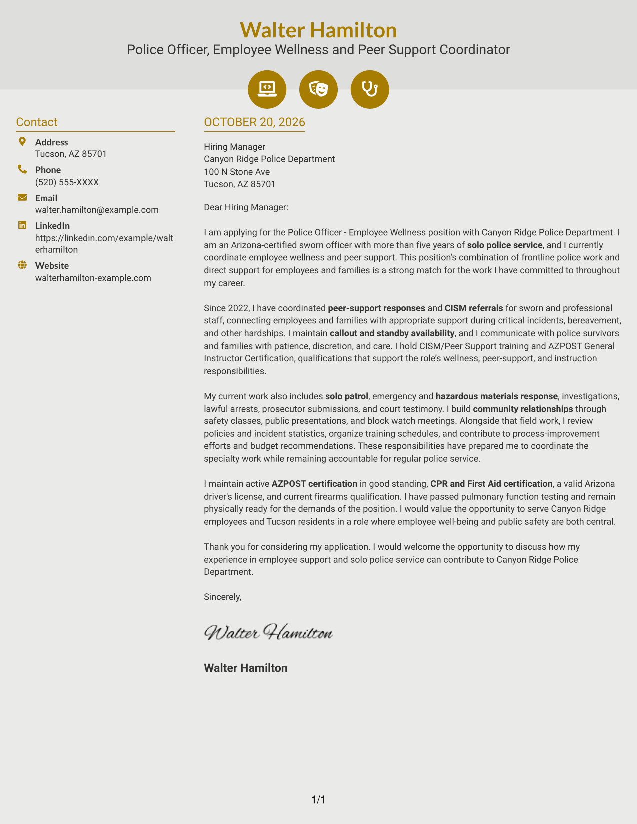 Cover letter example — page 1