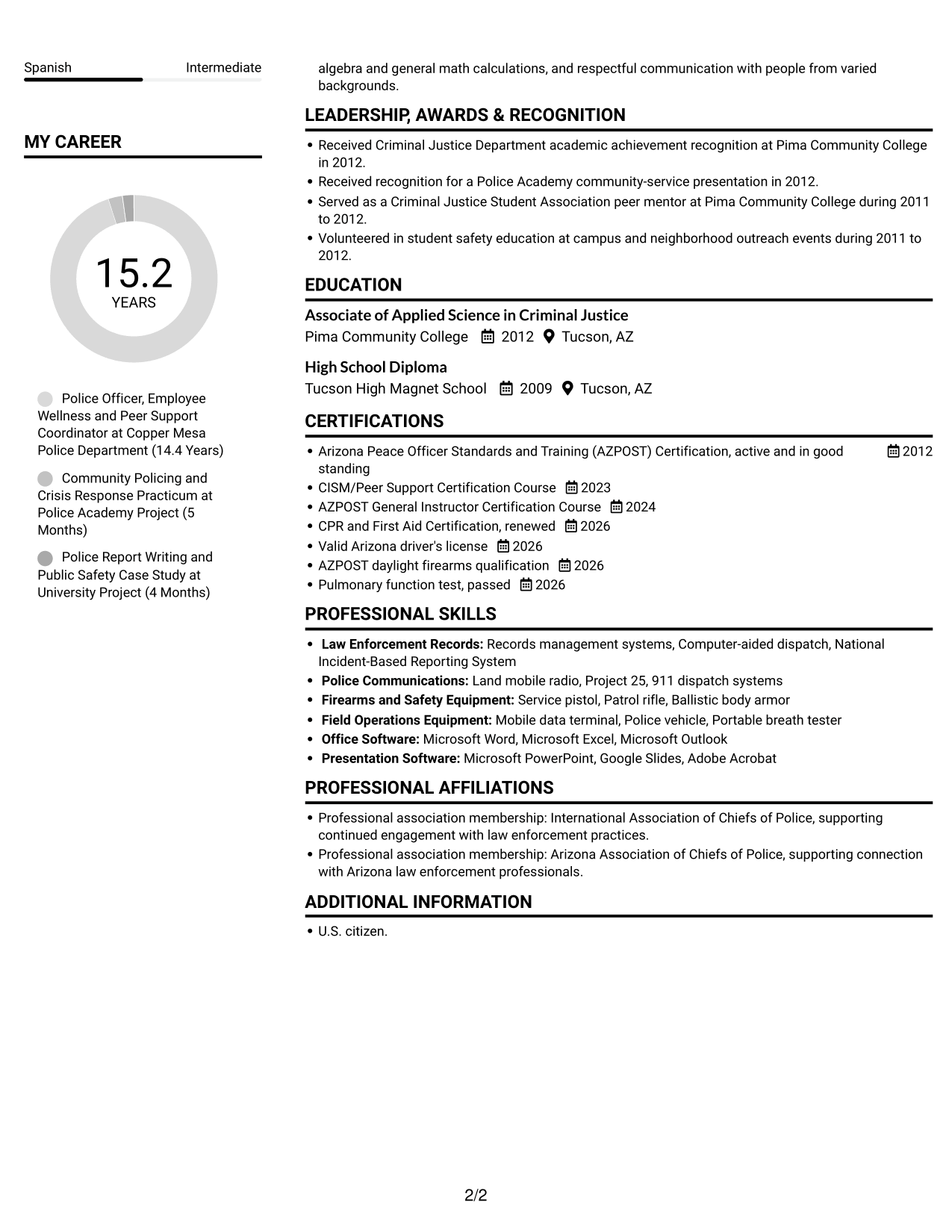 Resume example — page 2