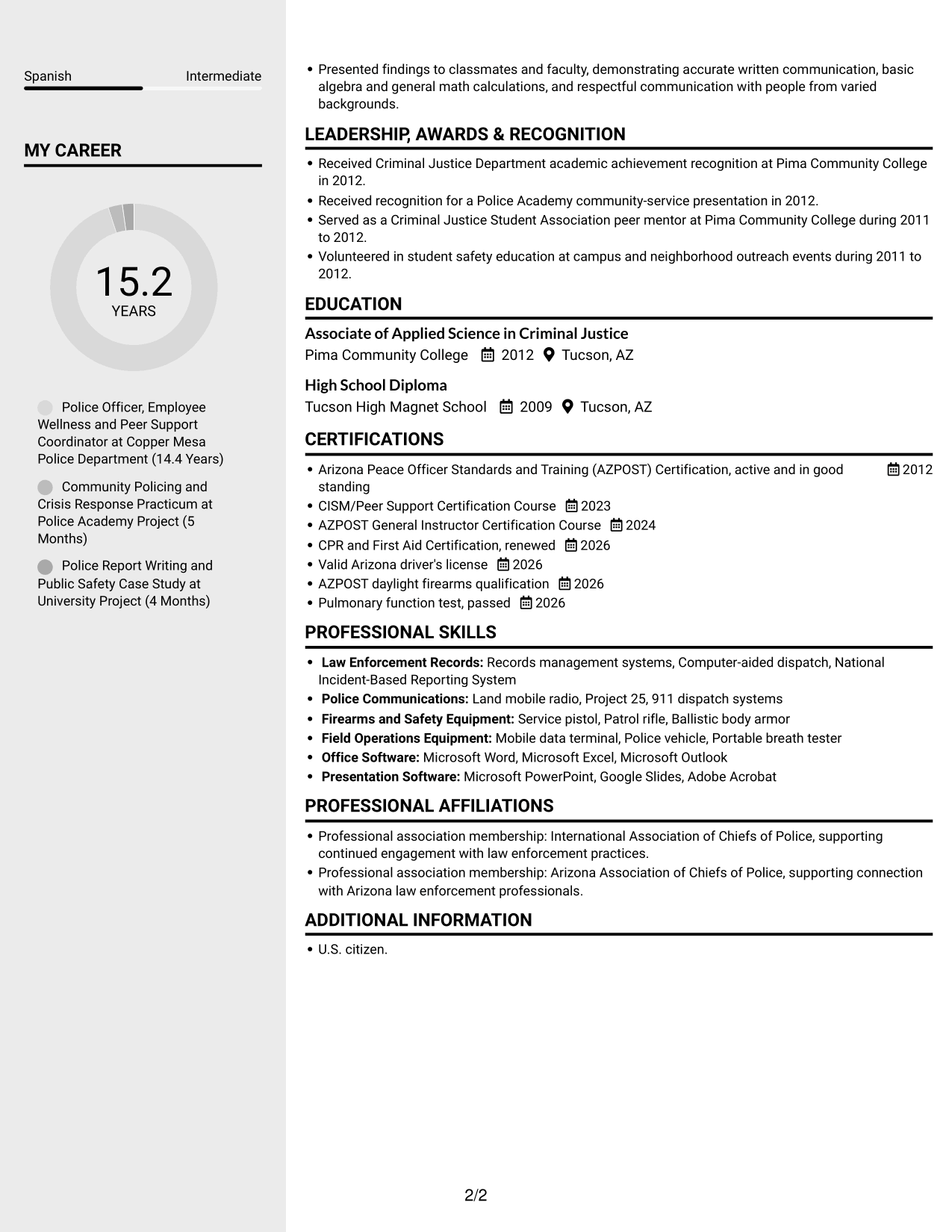 Resume example — page 2