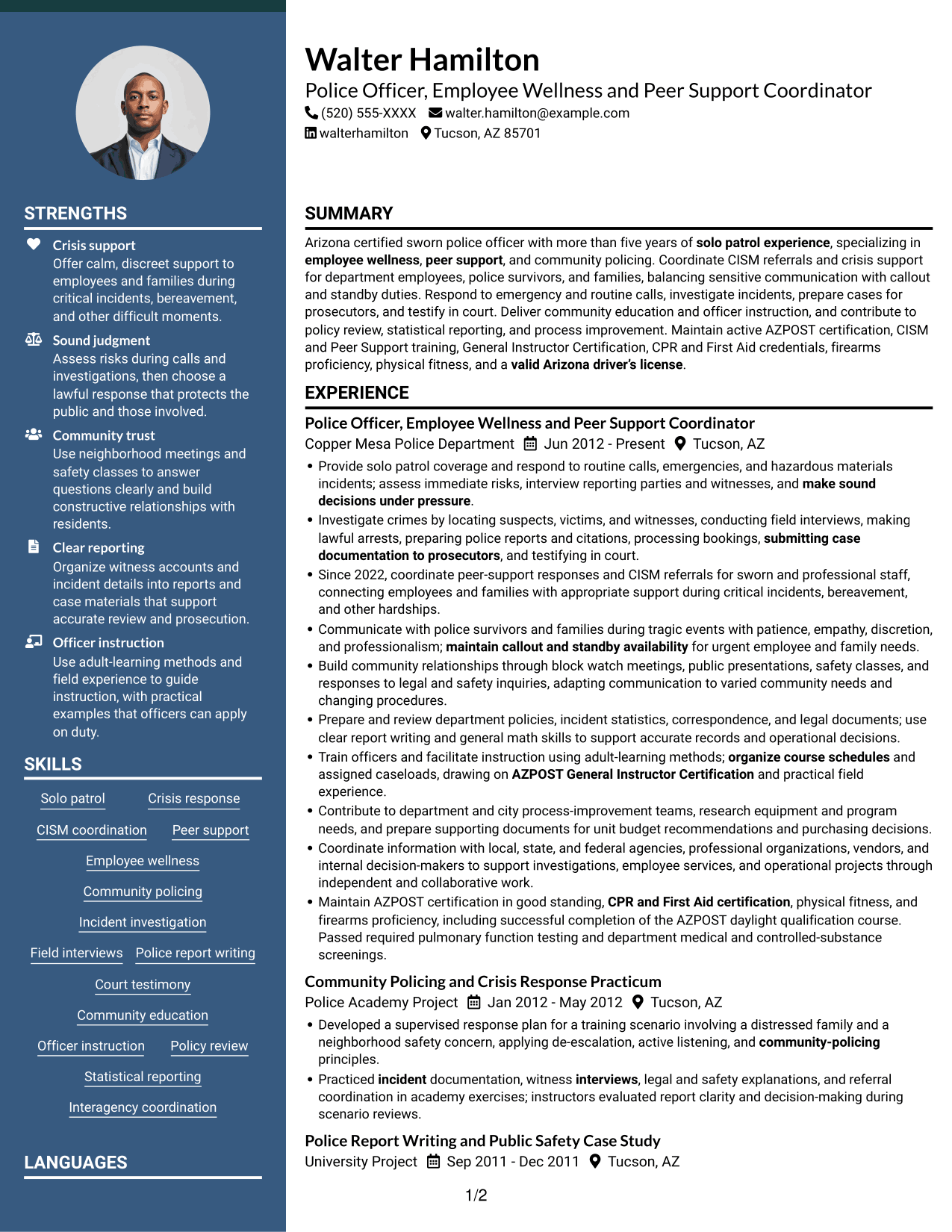 Resume example — page 1