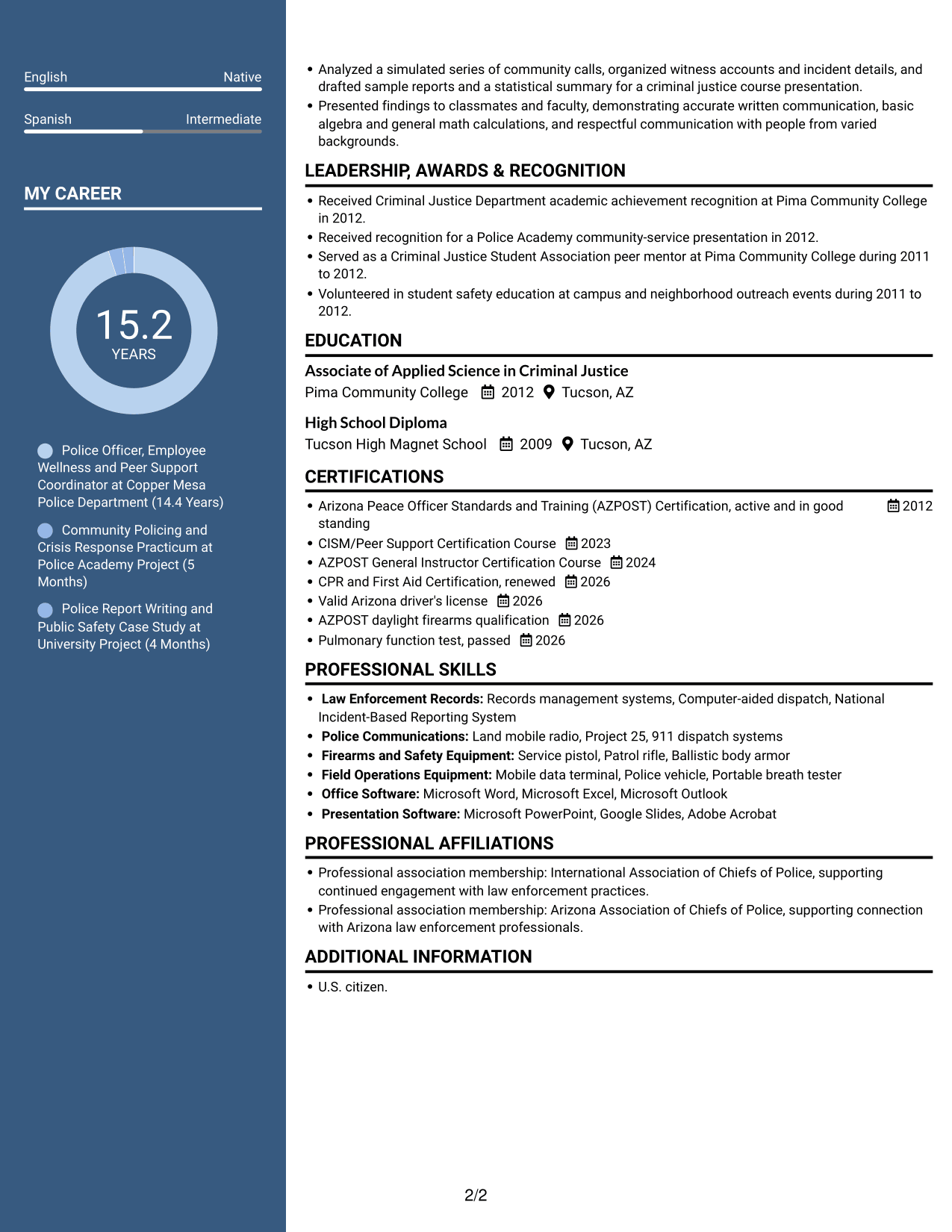 Resume example — page 2