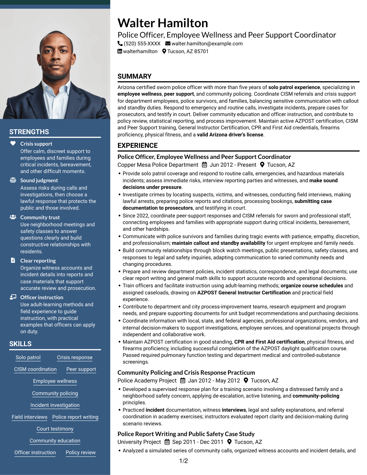 Resume example — page 1
