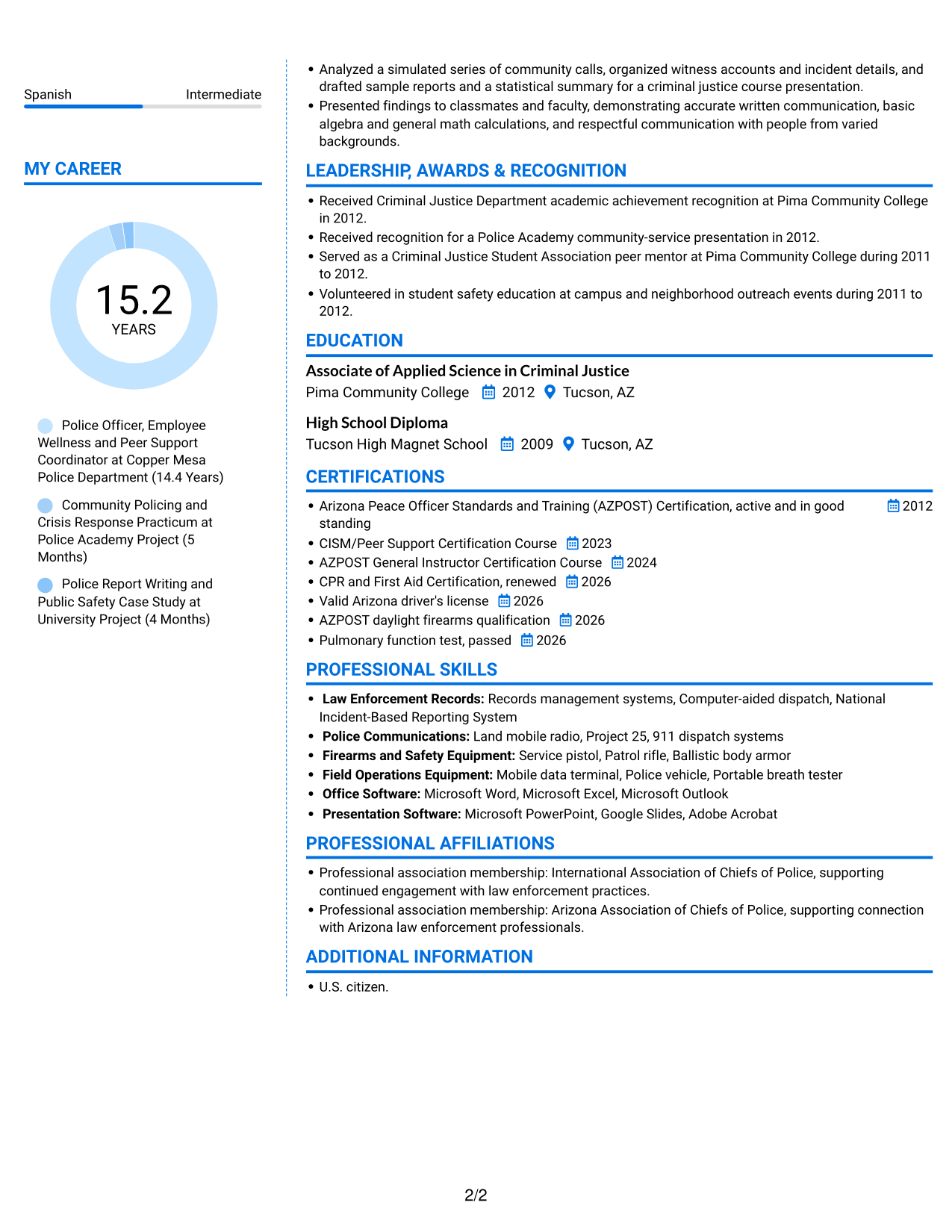 Resume example — page 2