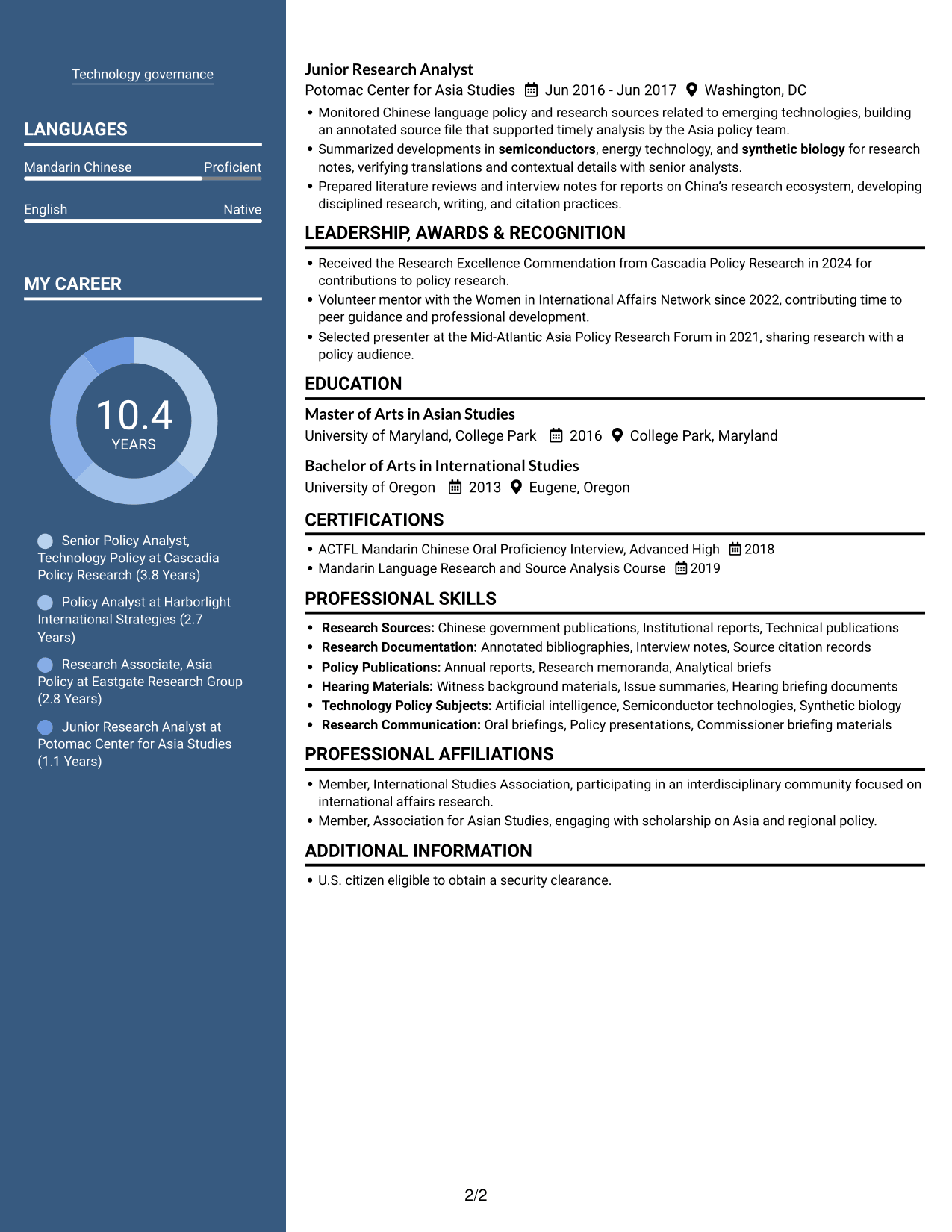 Resume example — page 2