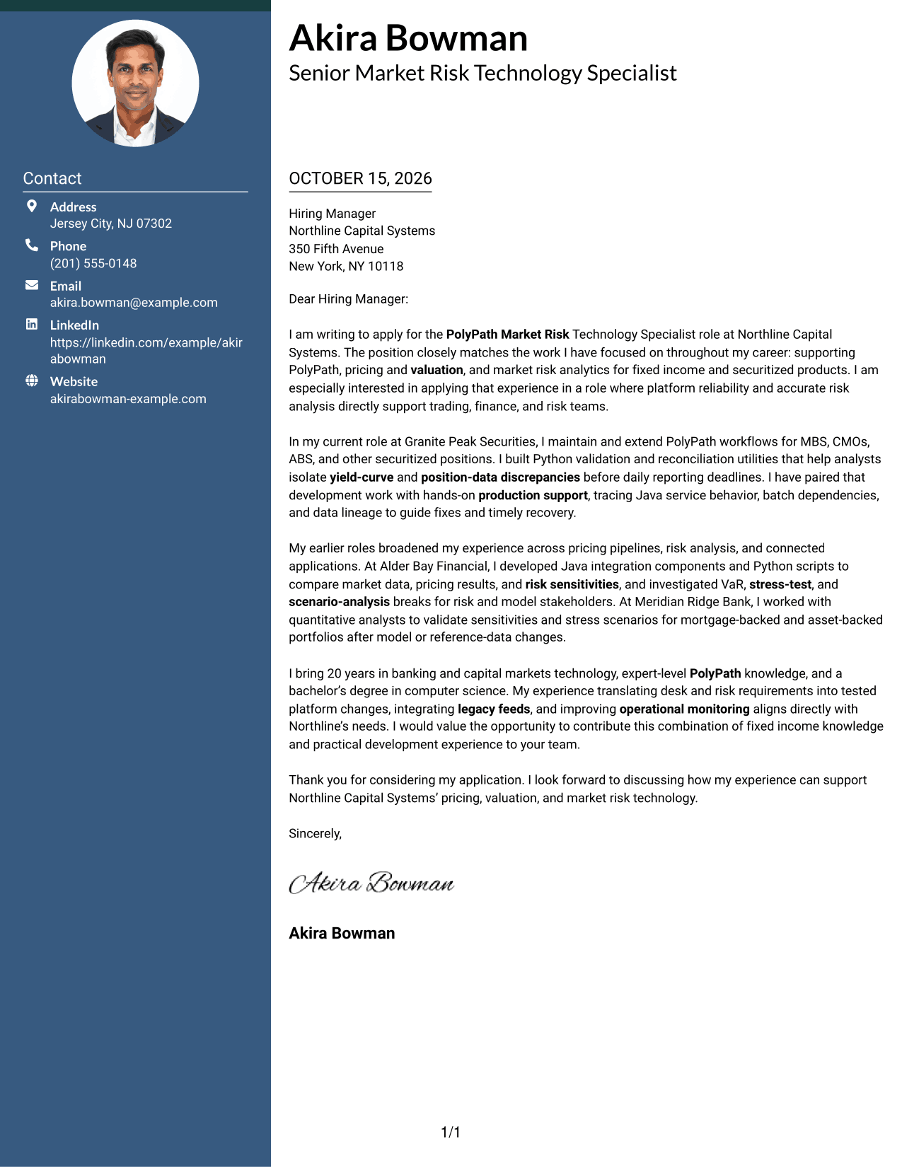 Cover letter example — page 1
