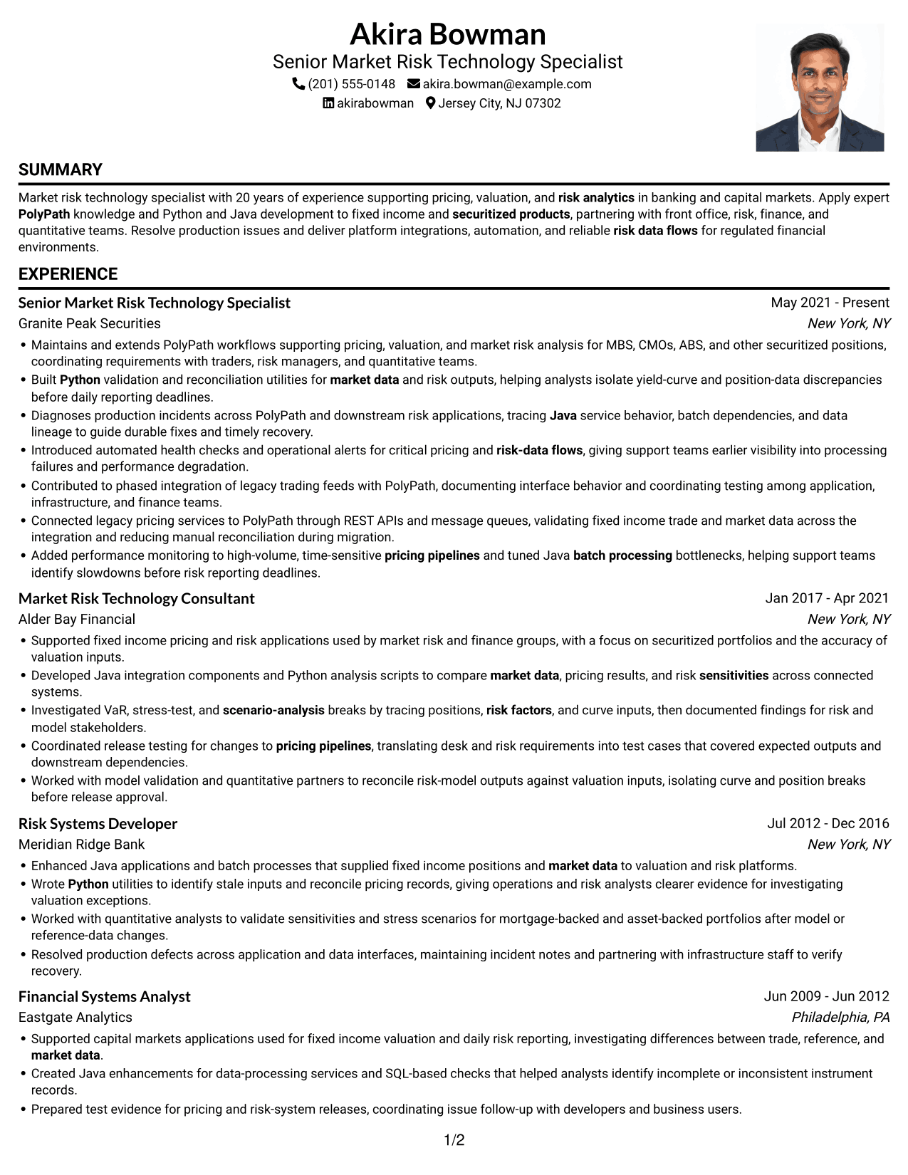 Resume example — page 1