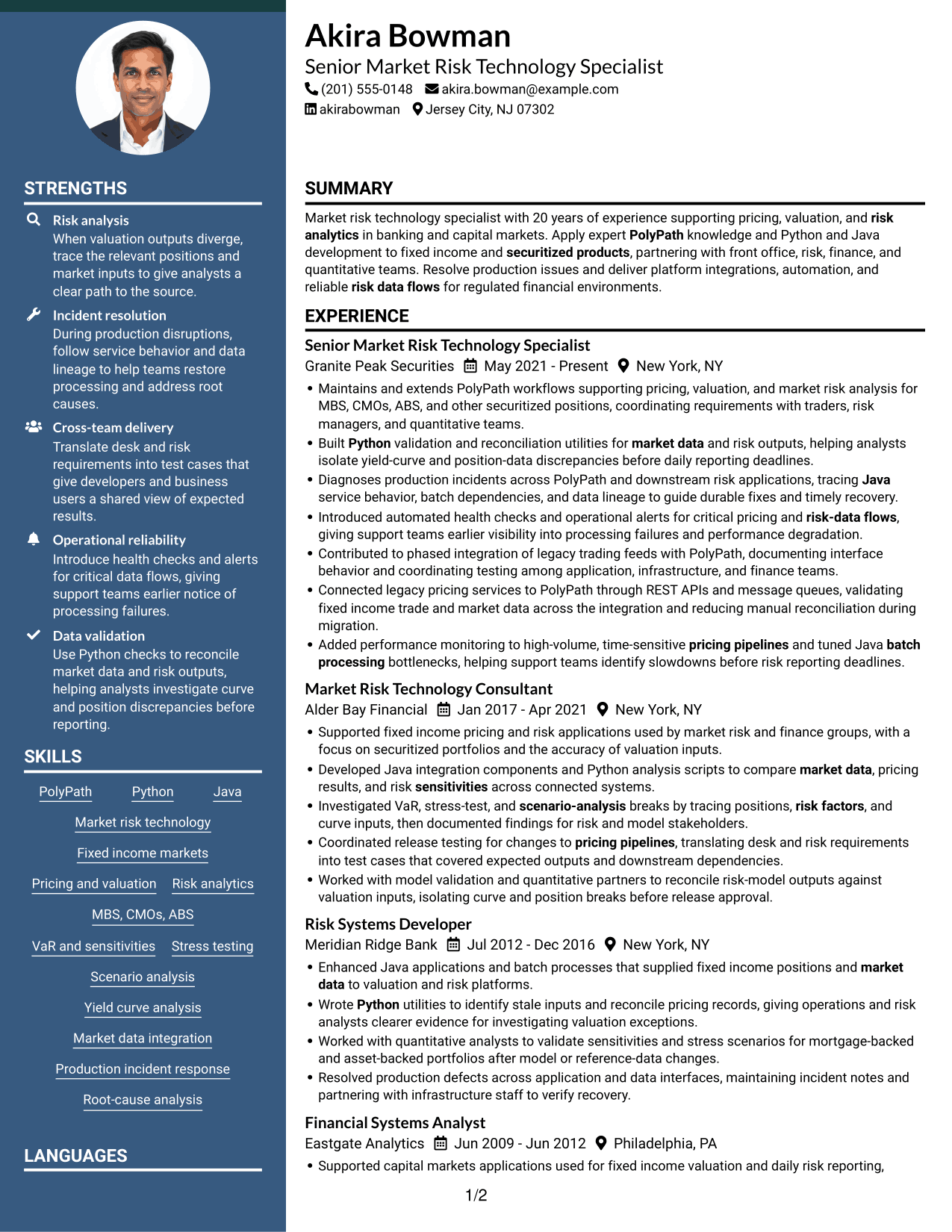Resume example — page 1
