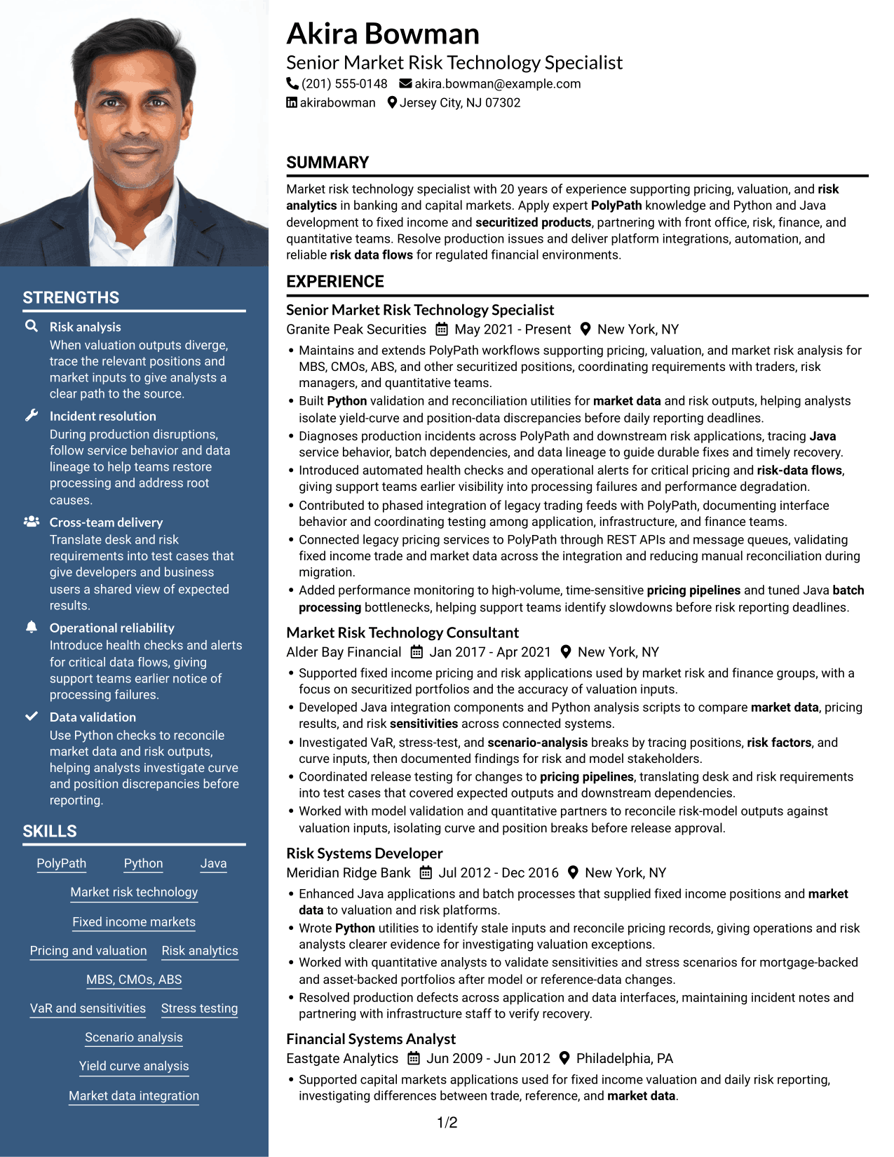 Resume example — page 1