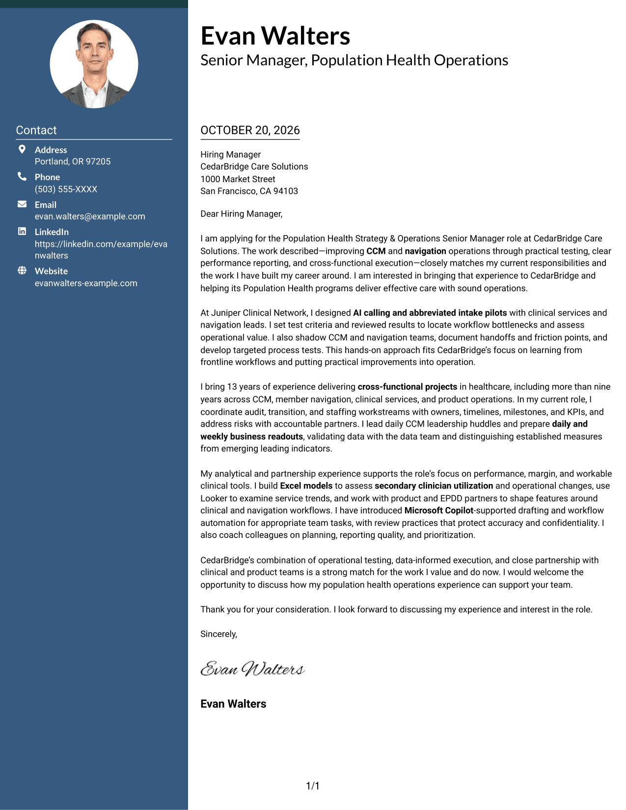 Cover letter example — page 1
