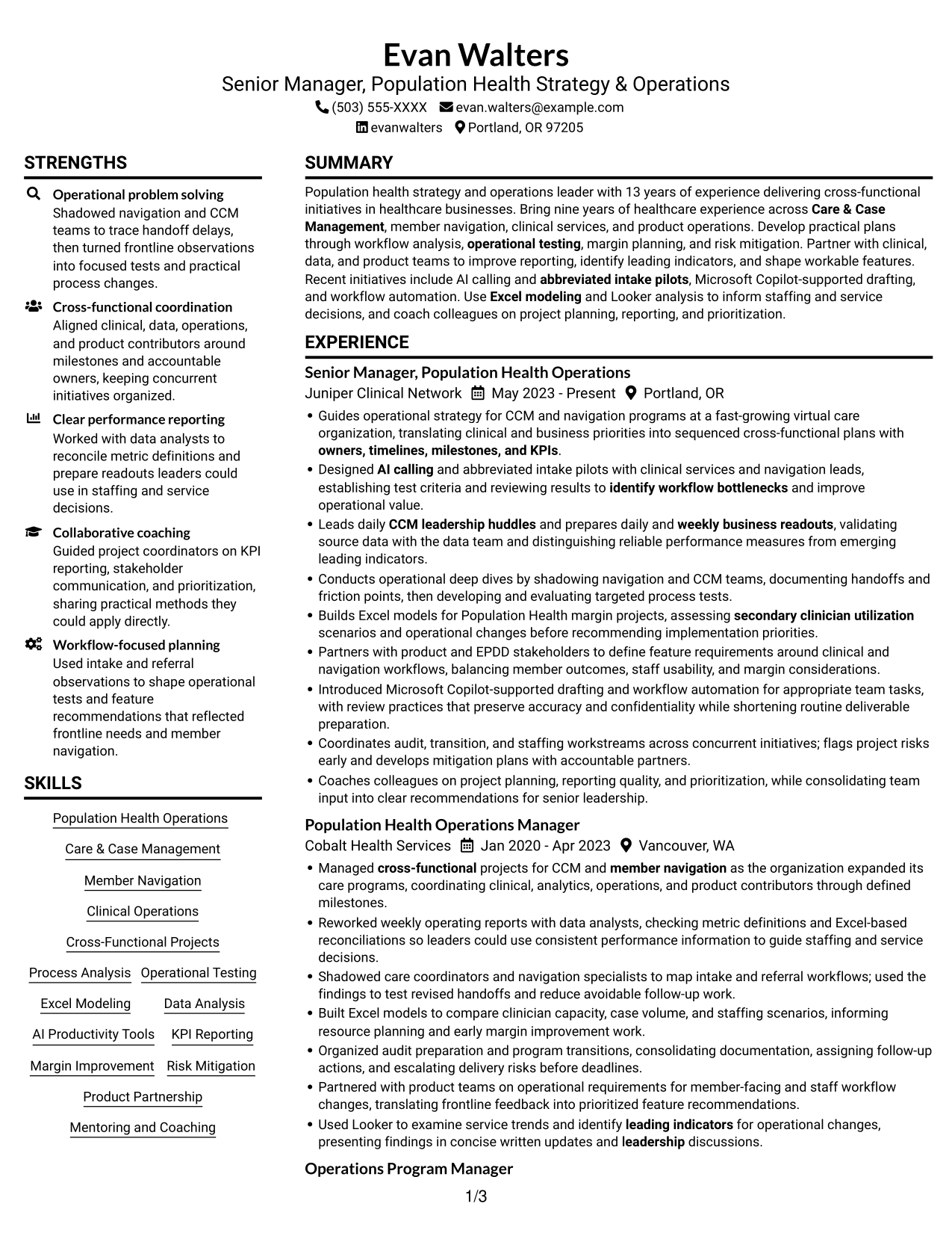 Resume example — page 1