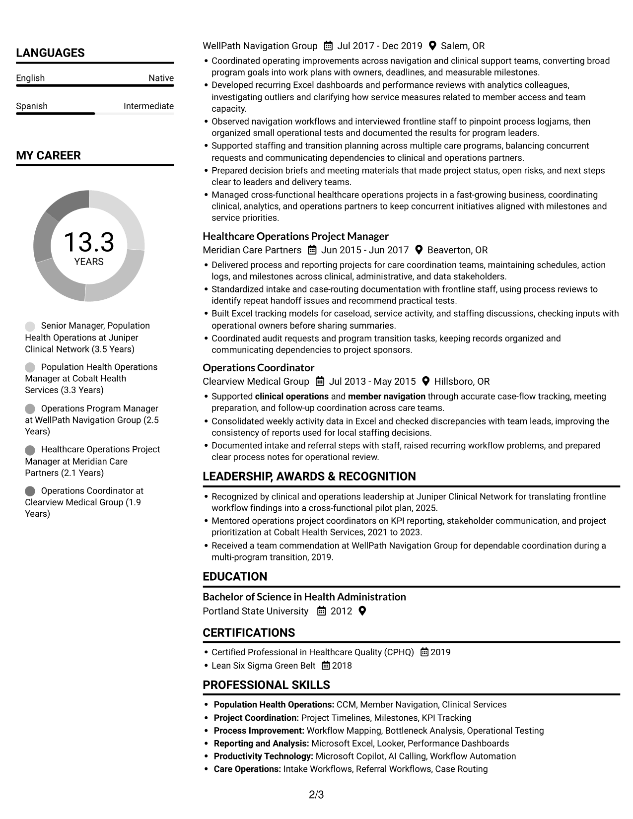 Resume example — page 2