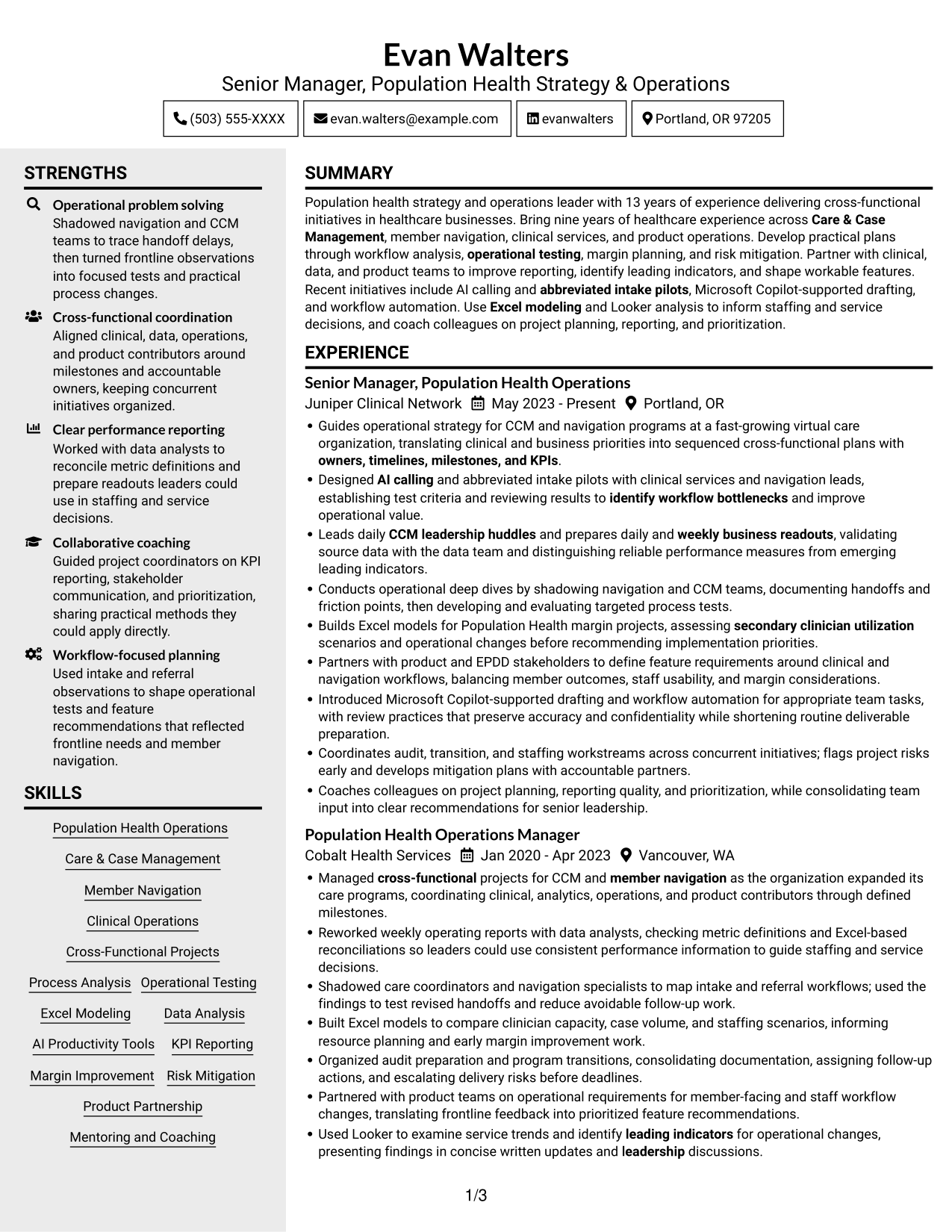 Resume example — page 1