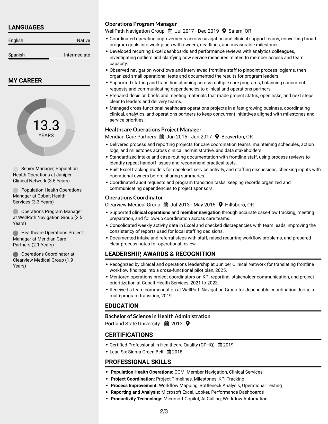 Resume example — page 2