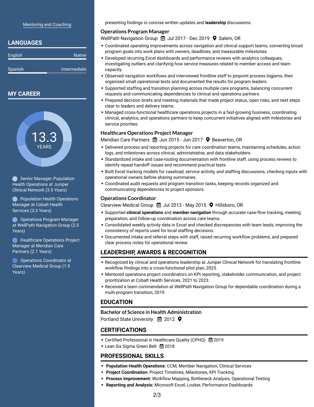 Resume example — page 2