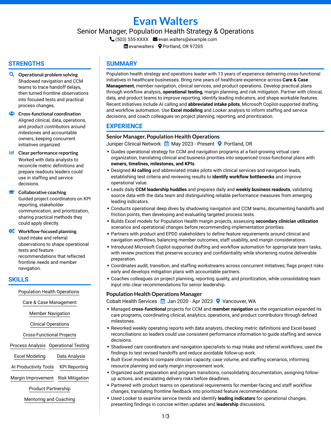 Resume example — page 1