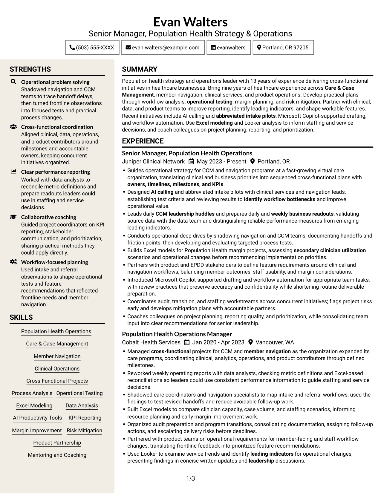 Resume example — page 1