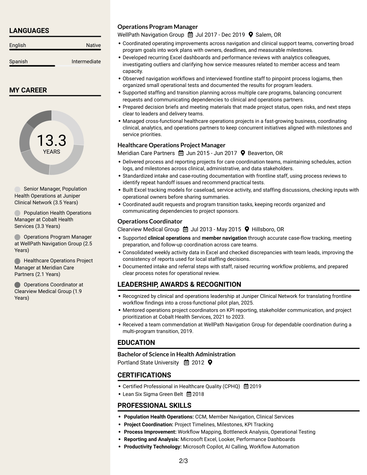 Resume example — page 2