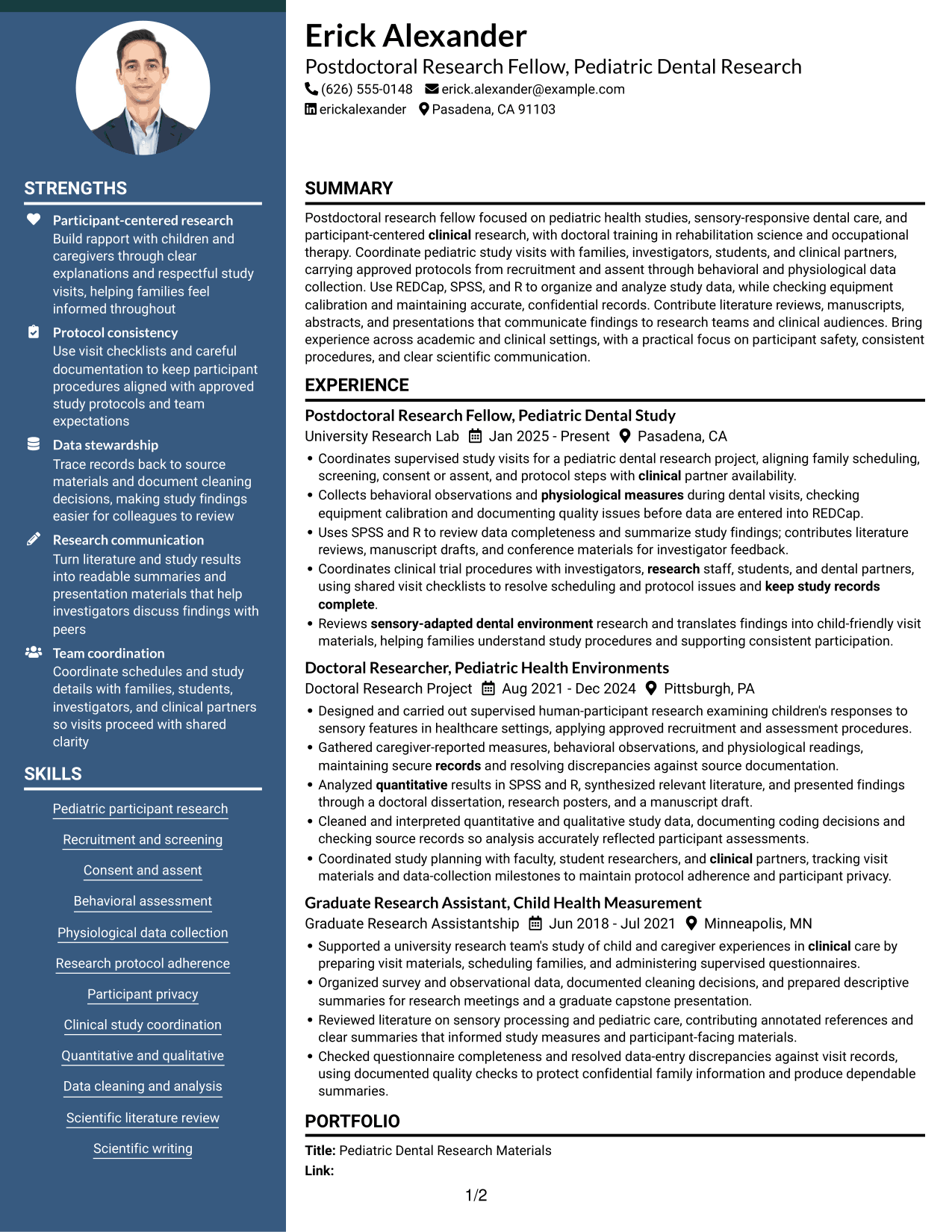 Resume example — page 1