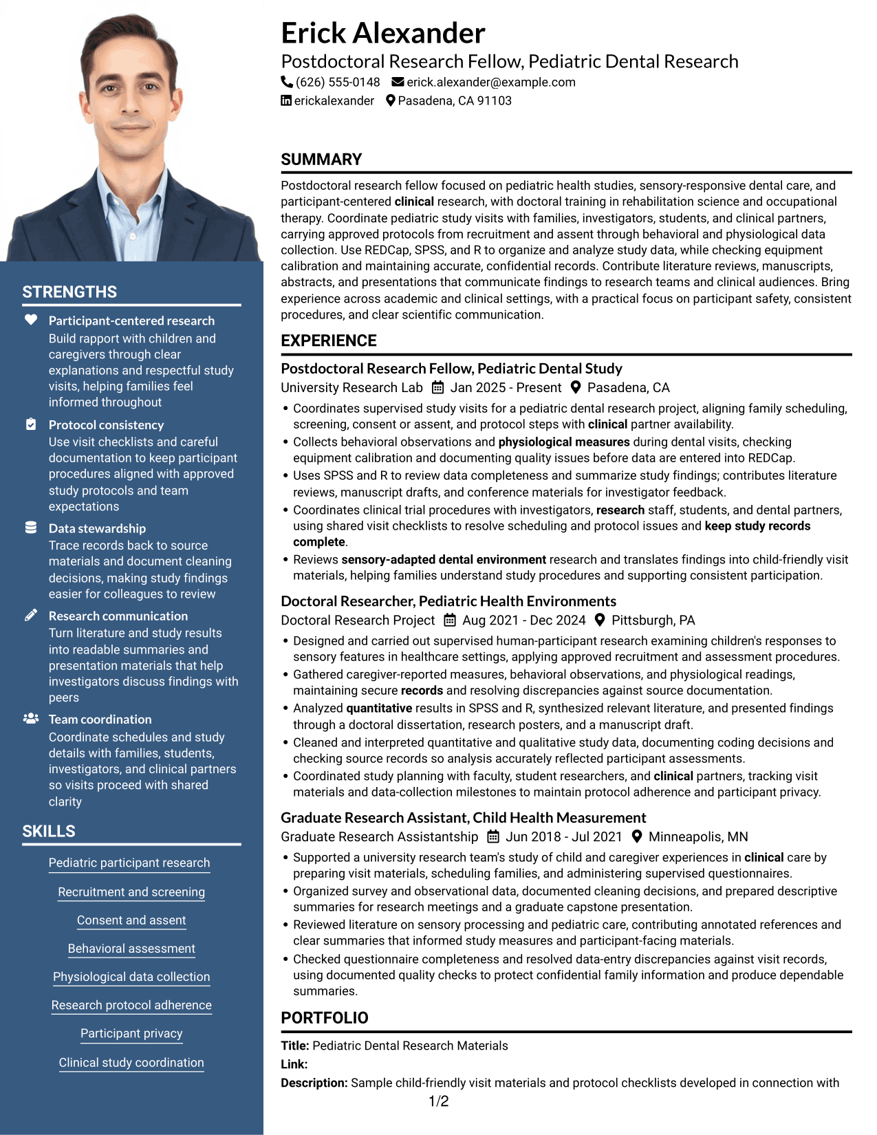Resume example — page 1