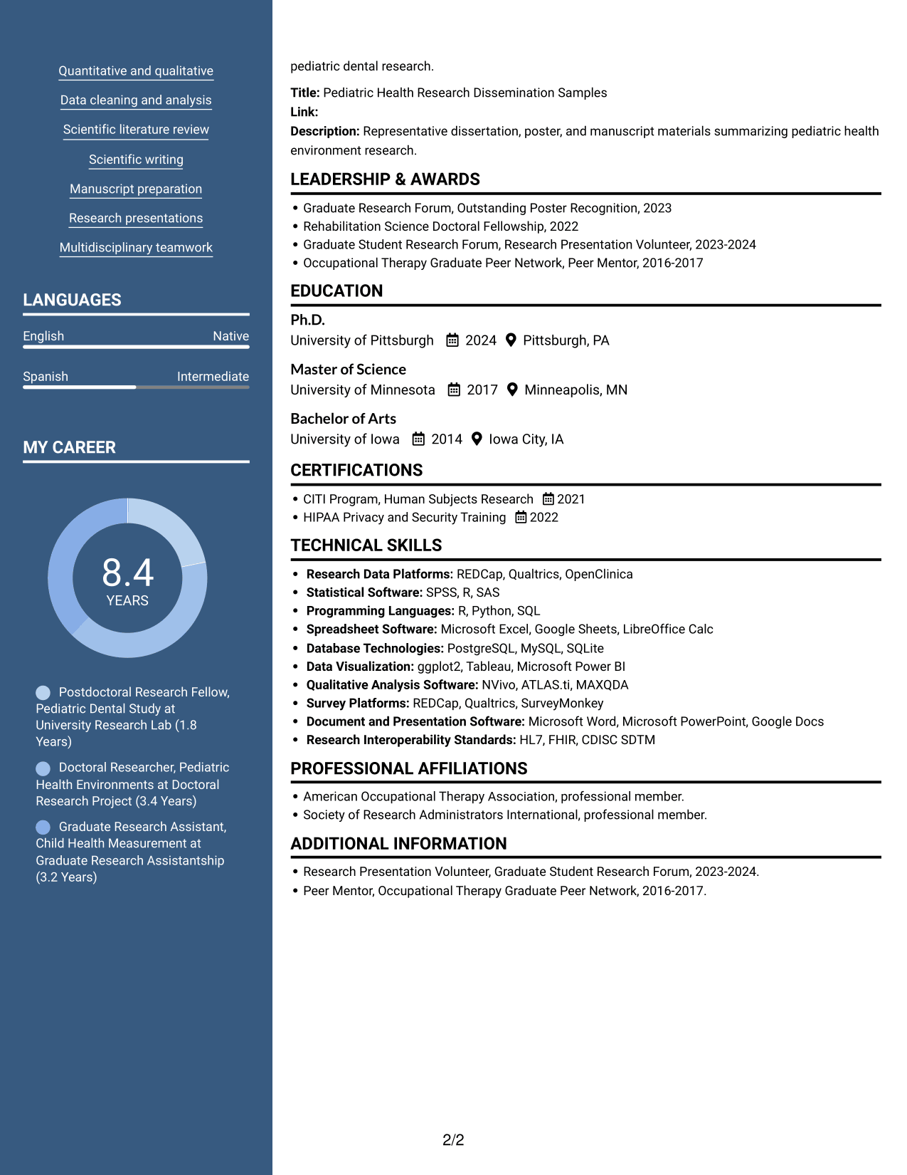 Resume example — page 2