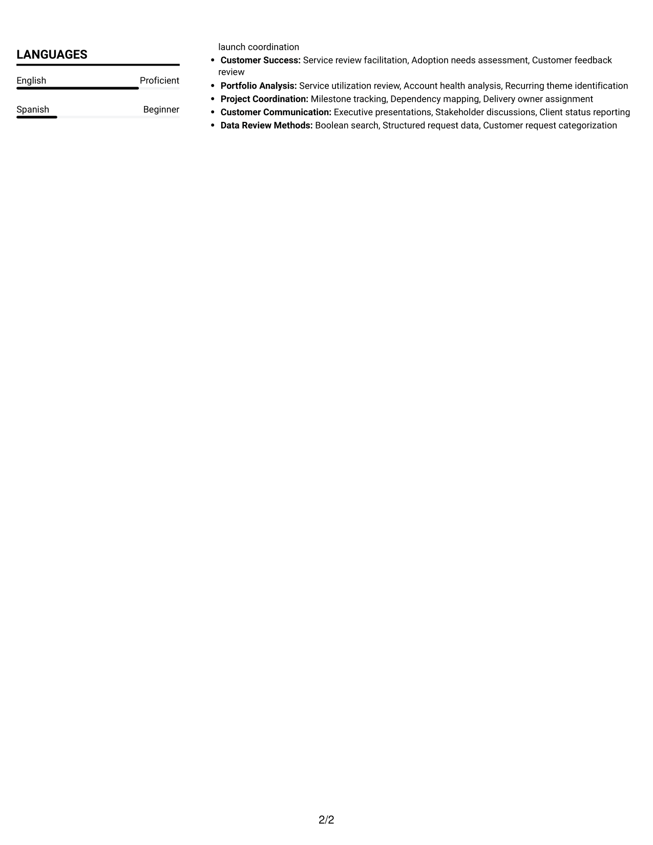 Resume example — page 2