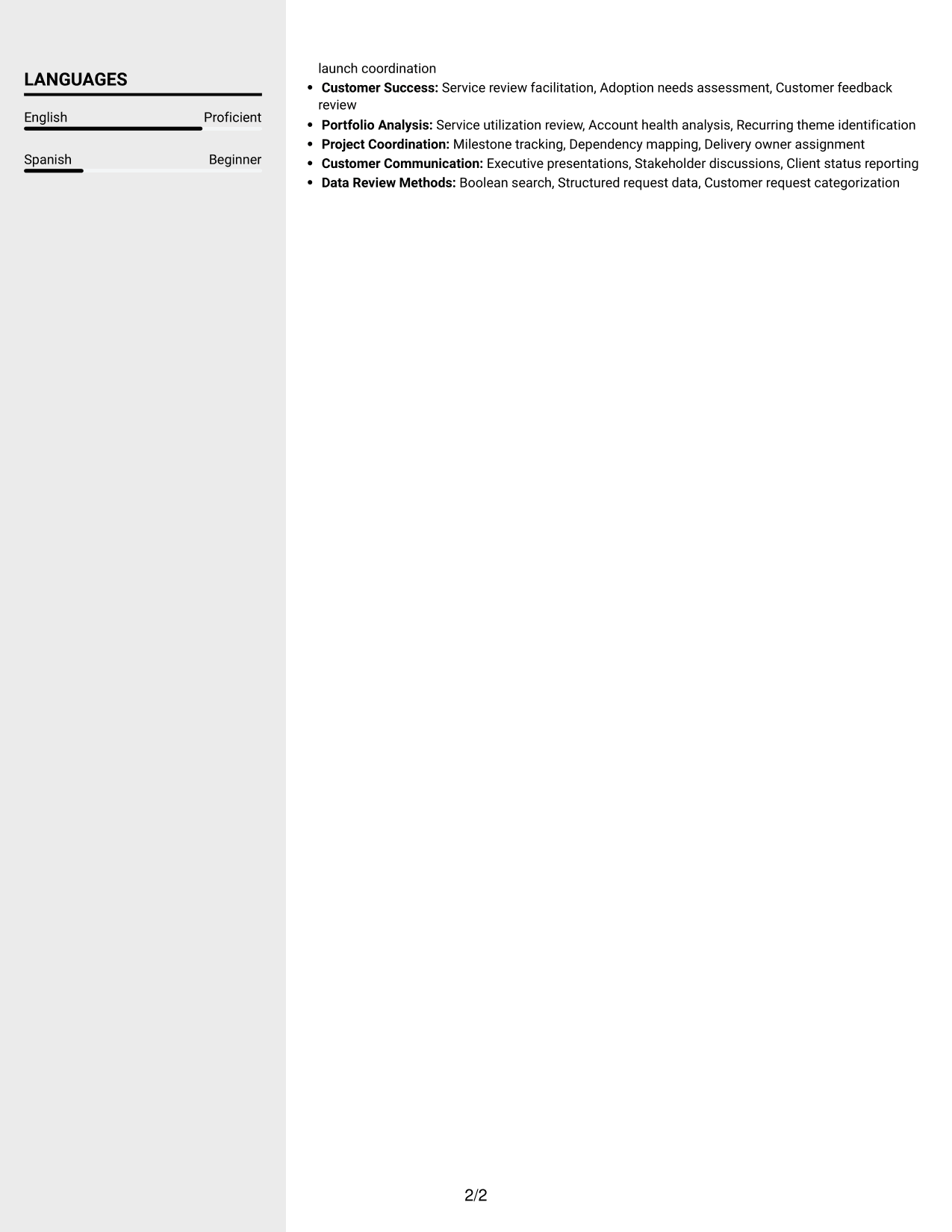 Resume example — page 2