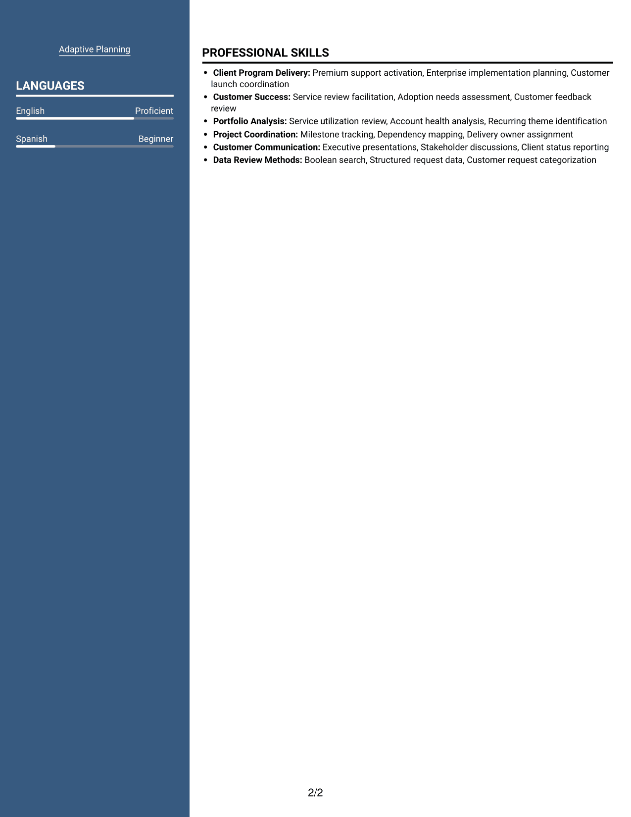 Resume example — page 2