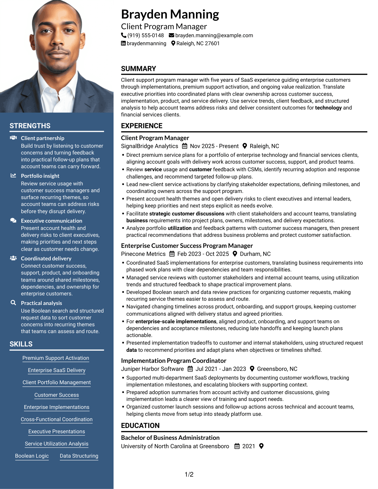 Resume example — page 1