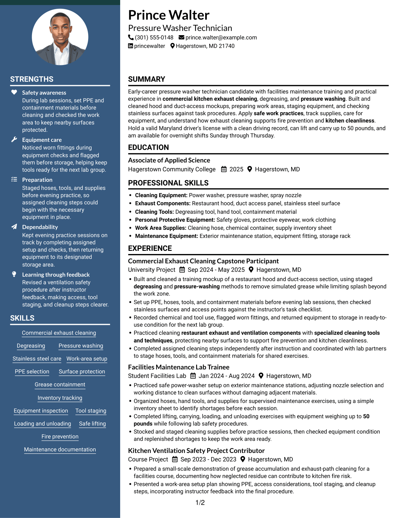 Resume example — page 1