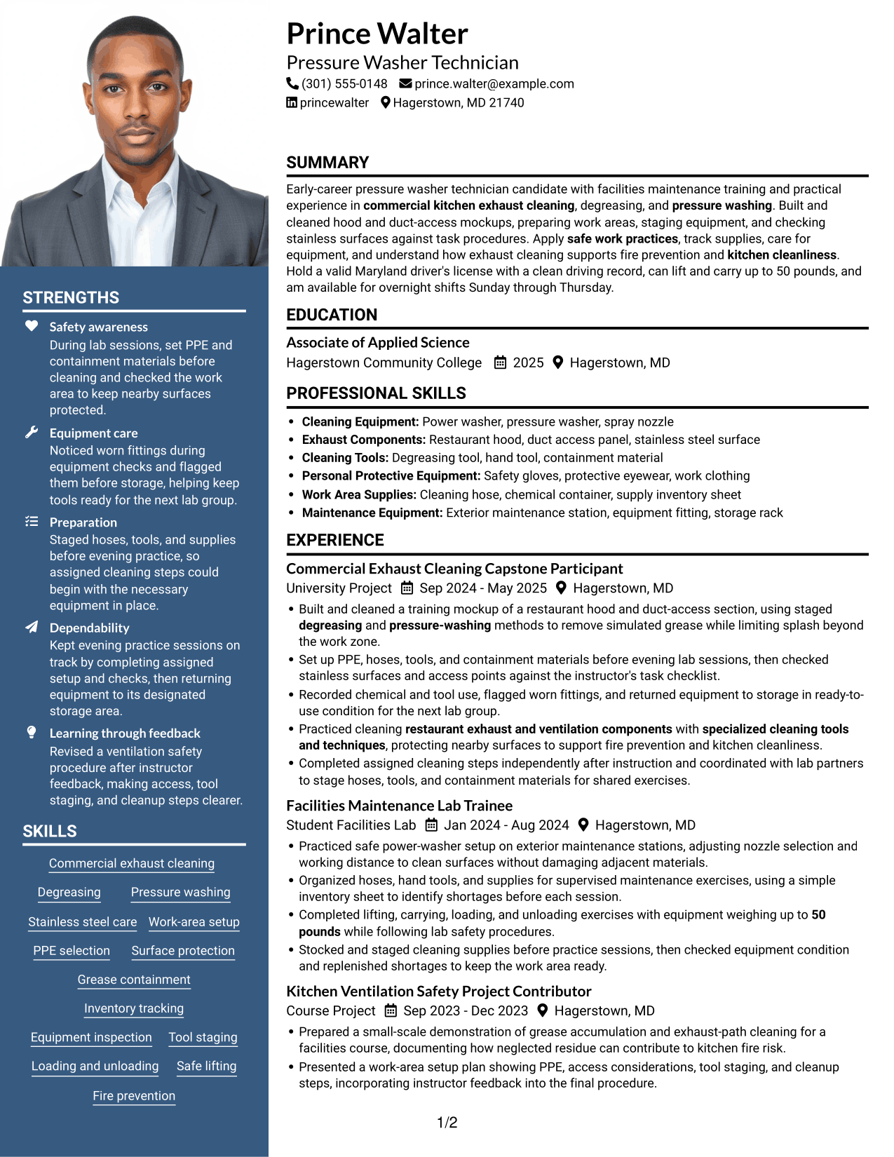 Resume example — page 1
