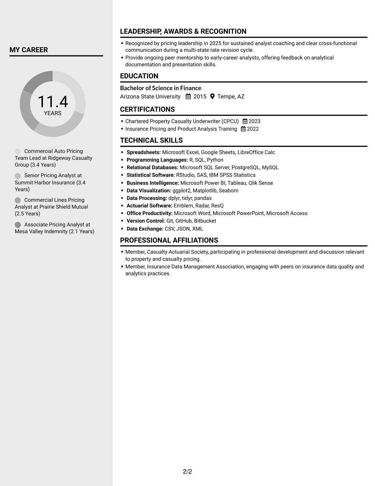 Resume example — page 2
