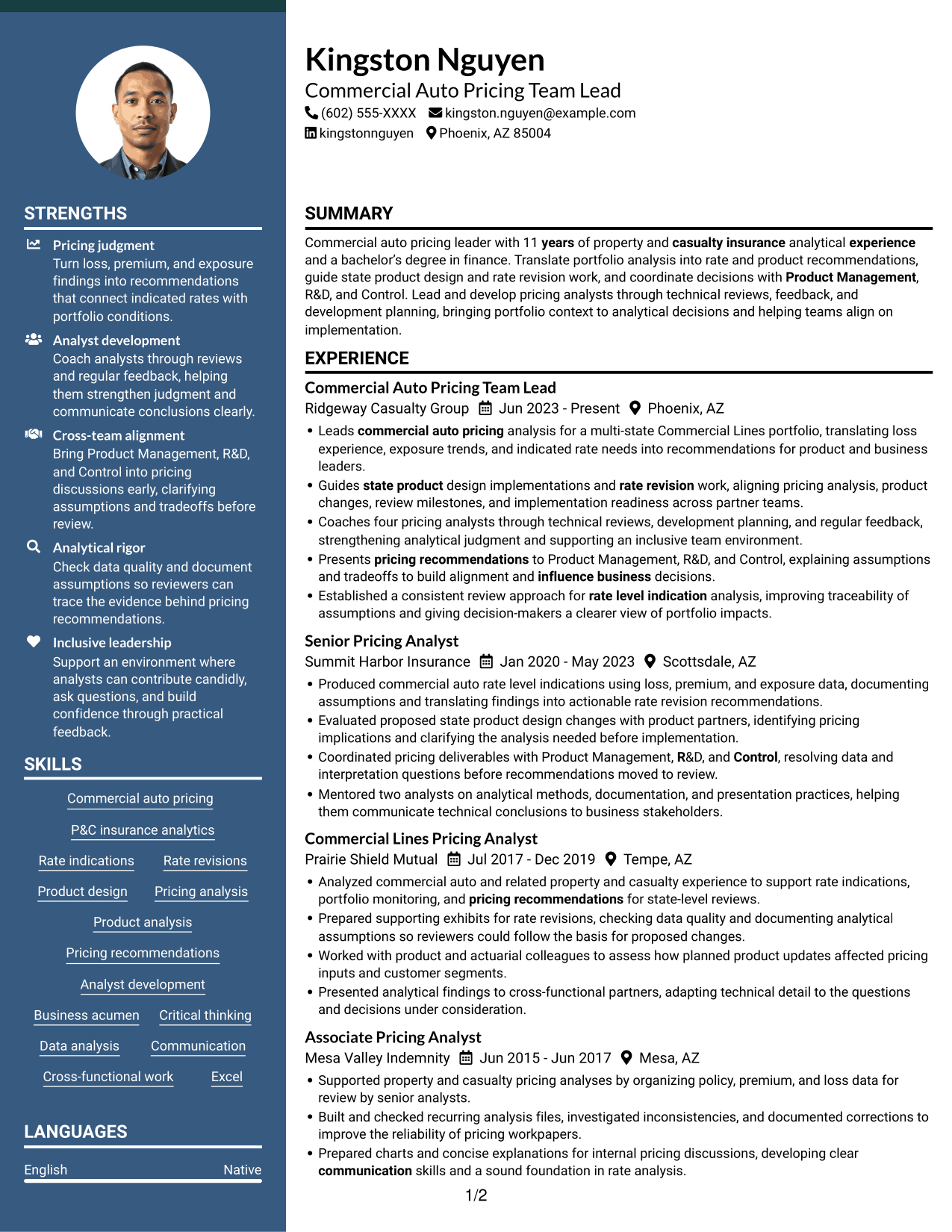 Resume example — page 1