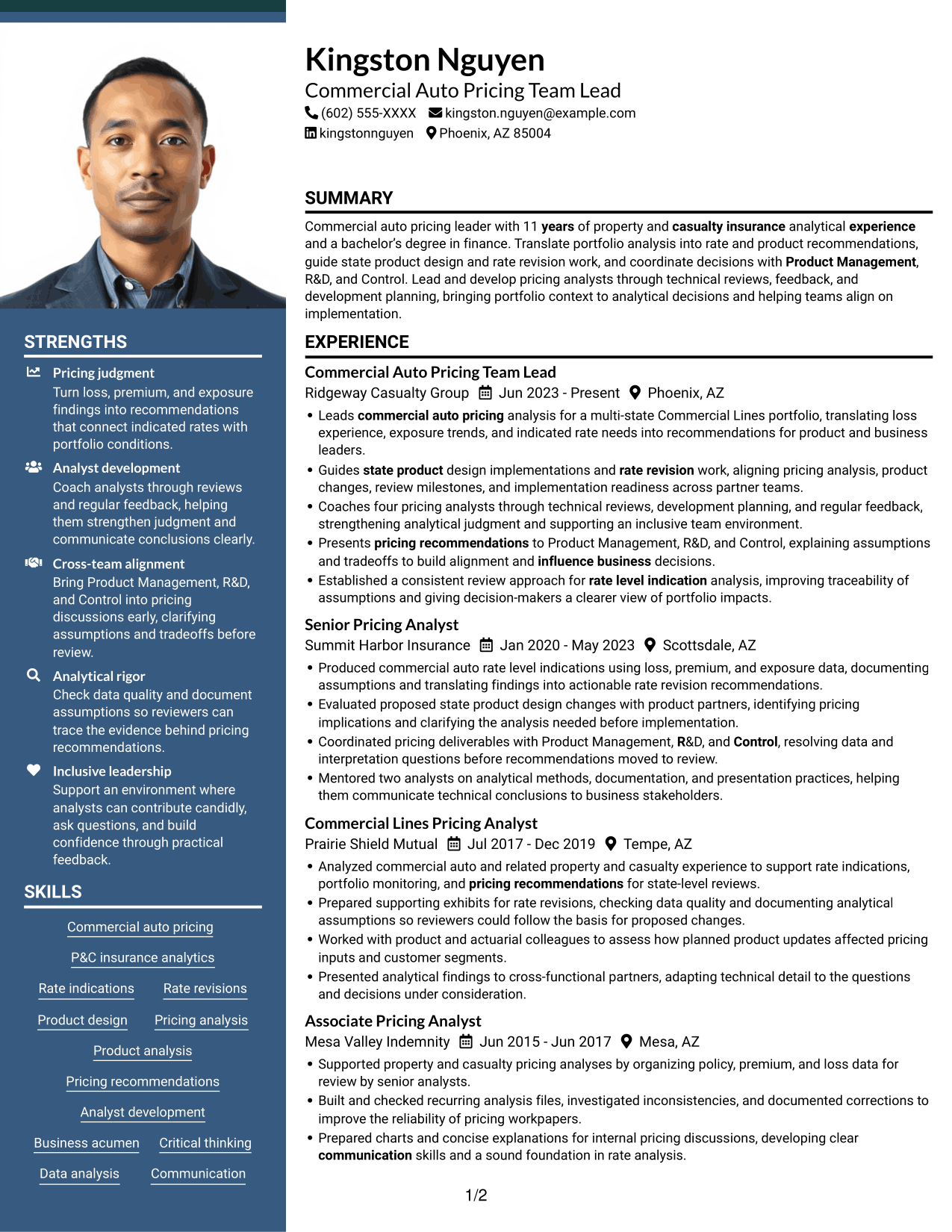 Resume example — page 1