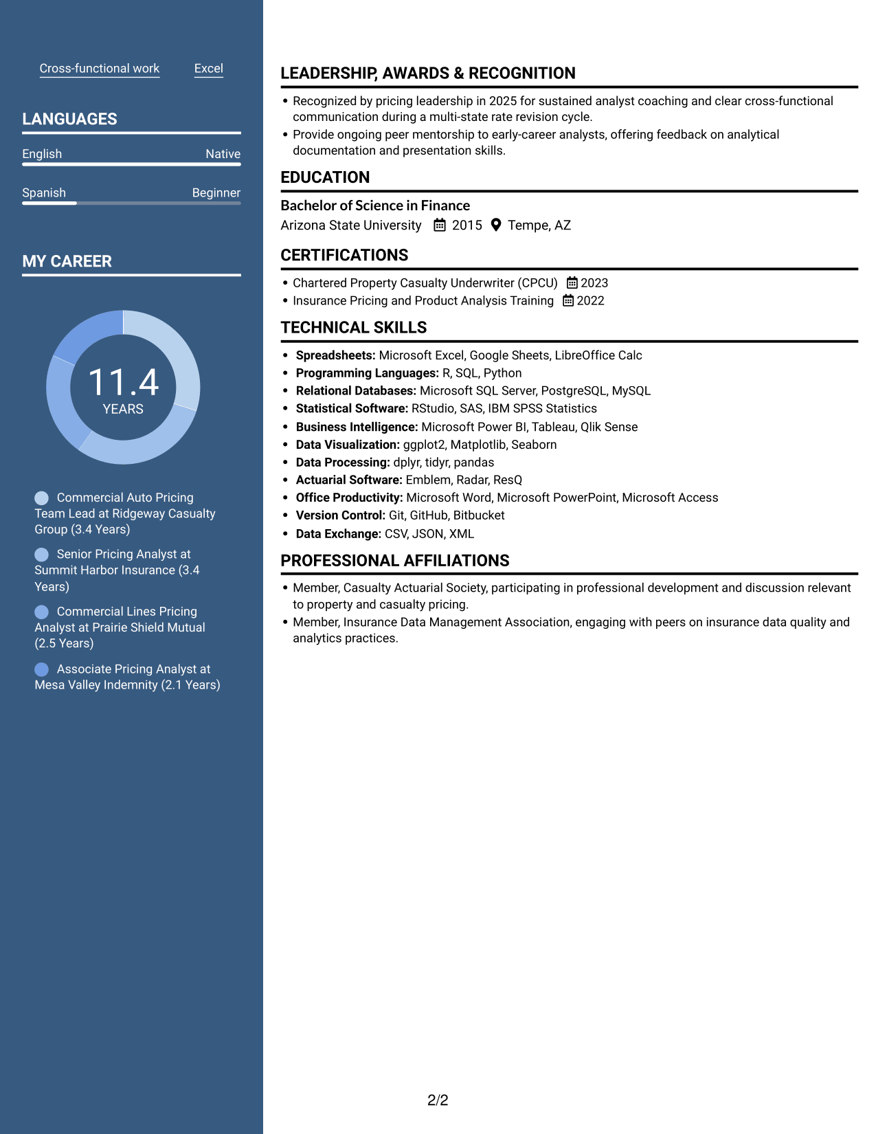 Resume example — page 2
