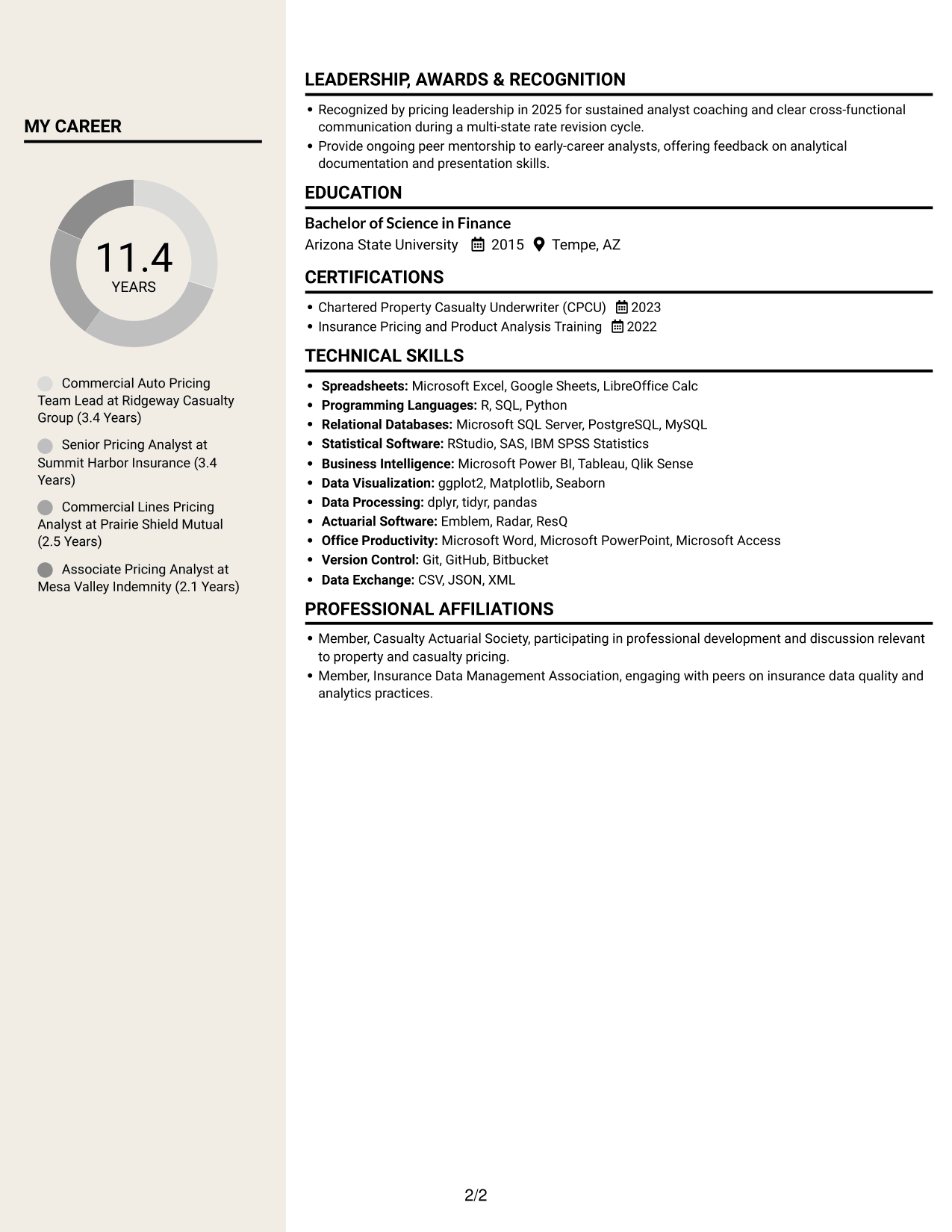 Resume example — page 2