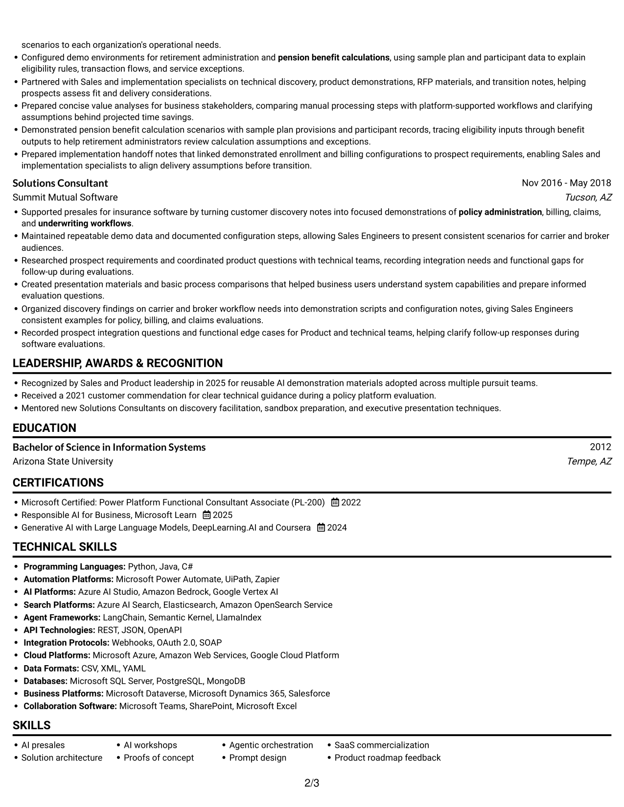 Resume example — page 2