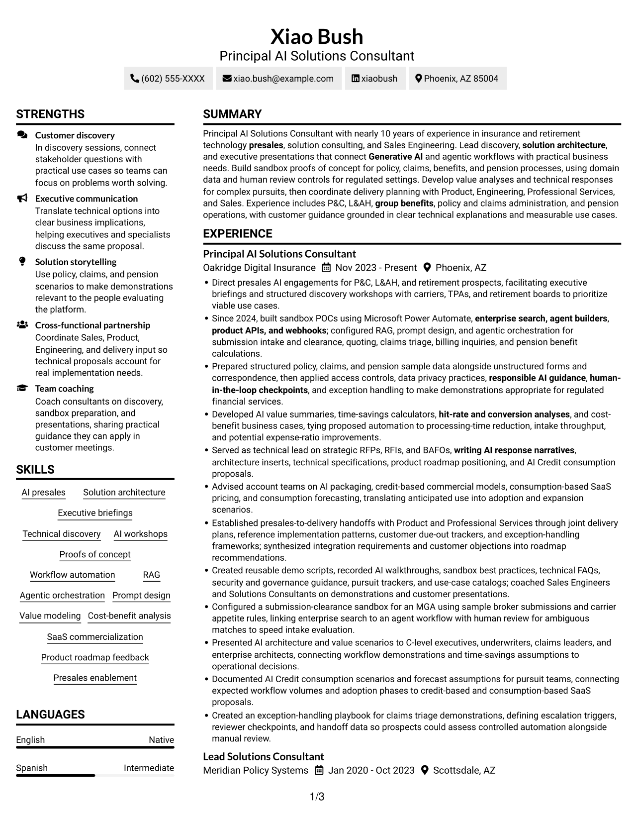 Resume example — page 1