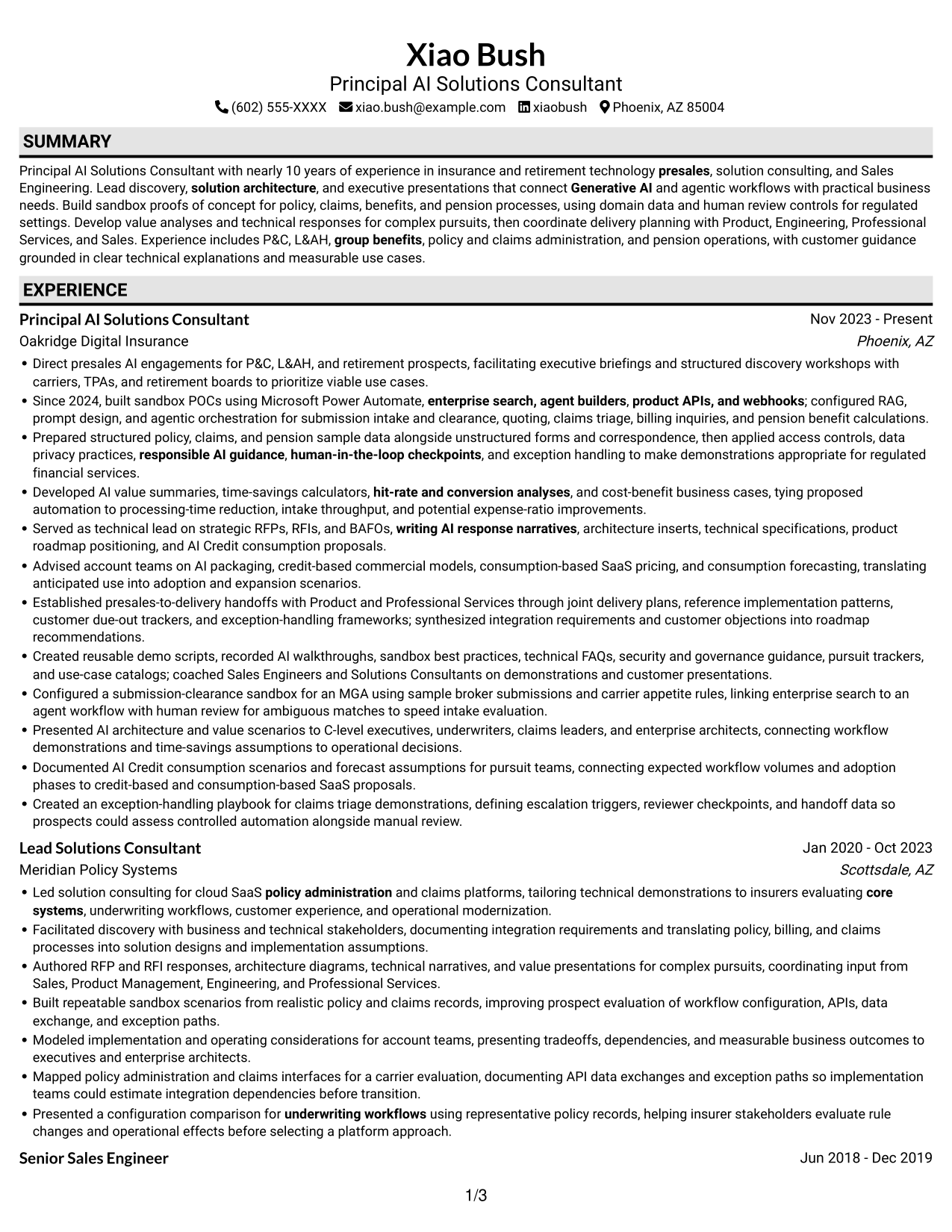 Resume example — page 1