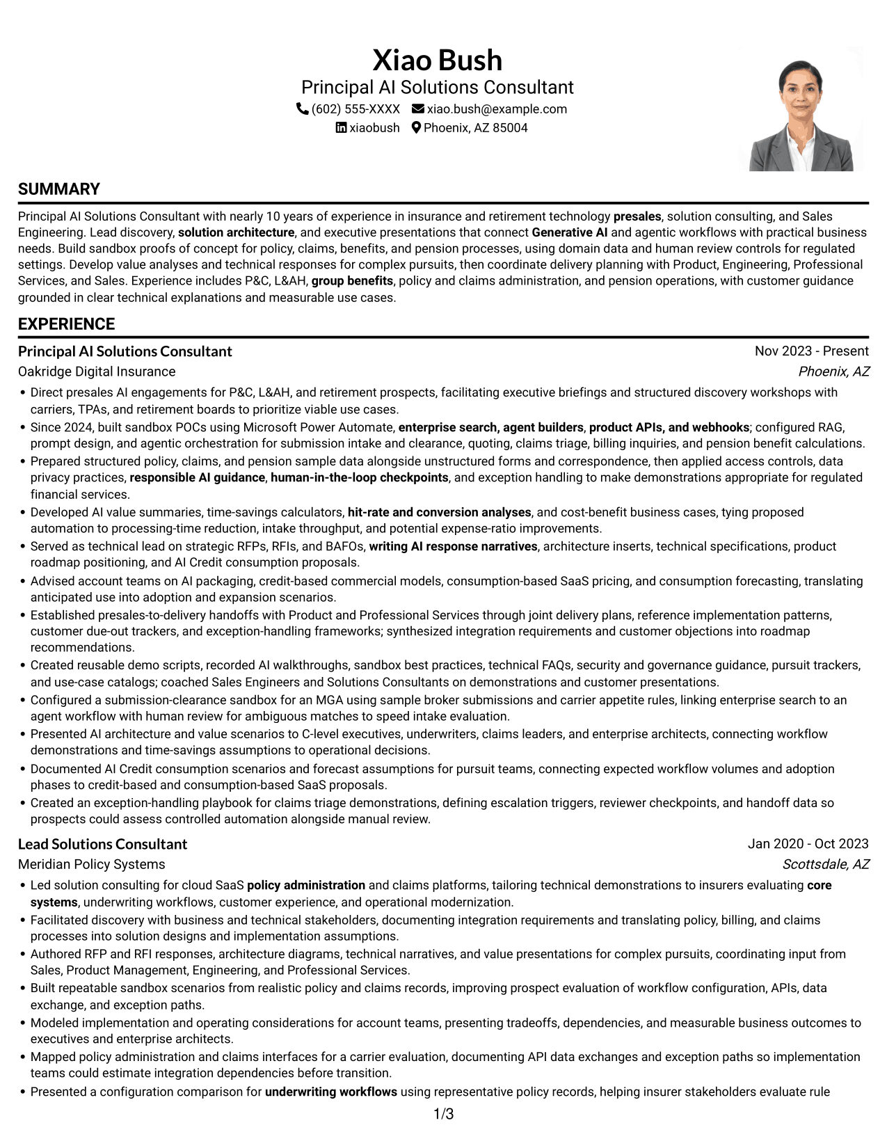 Resume example — page 1