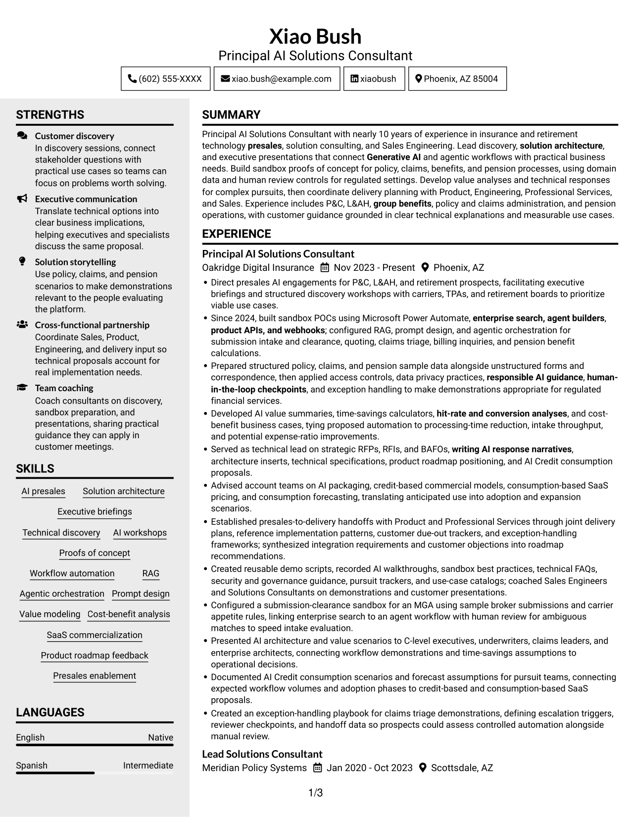 Resume example — page 1