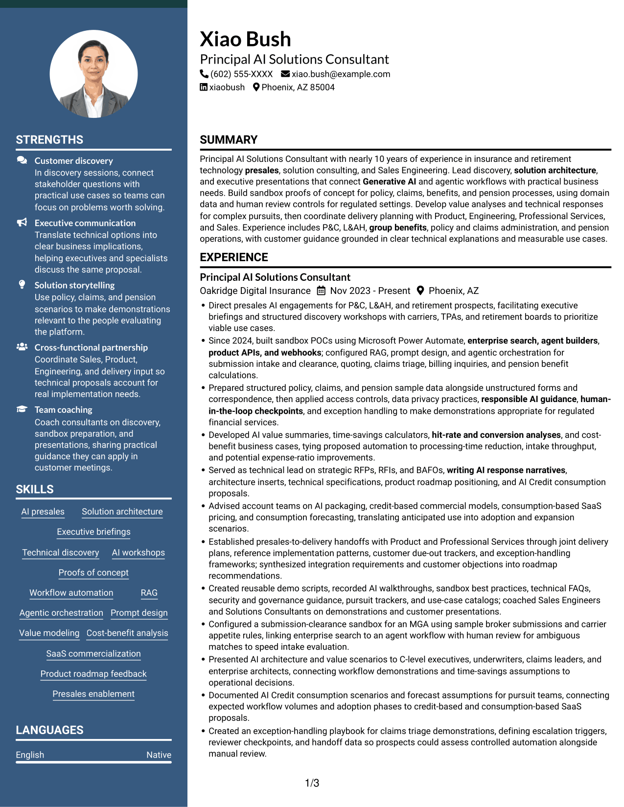 Resume example — page 1