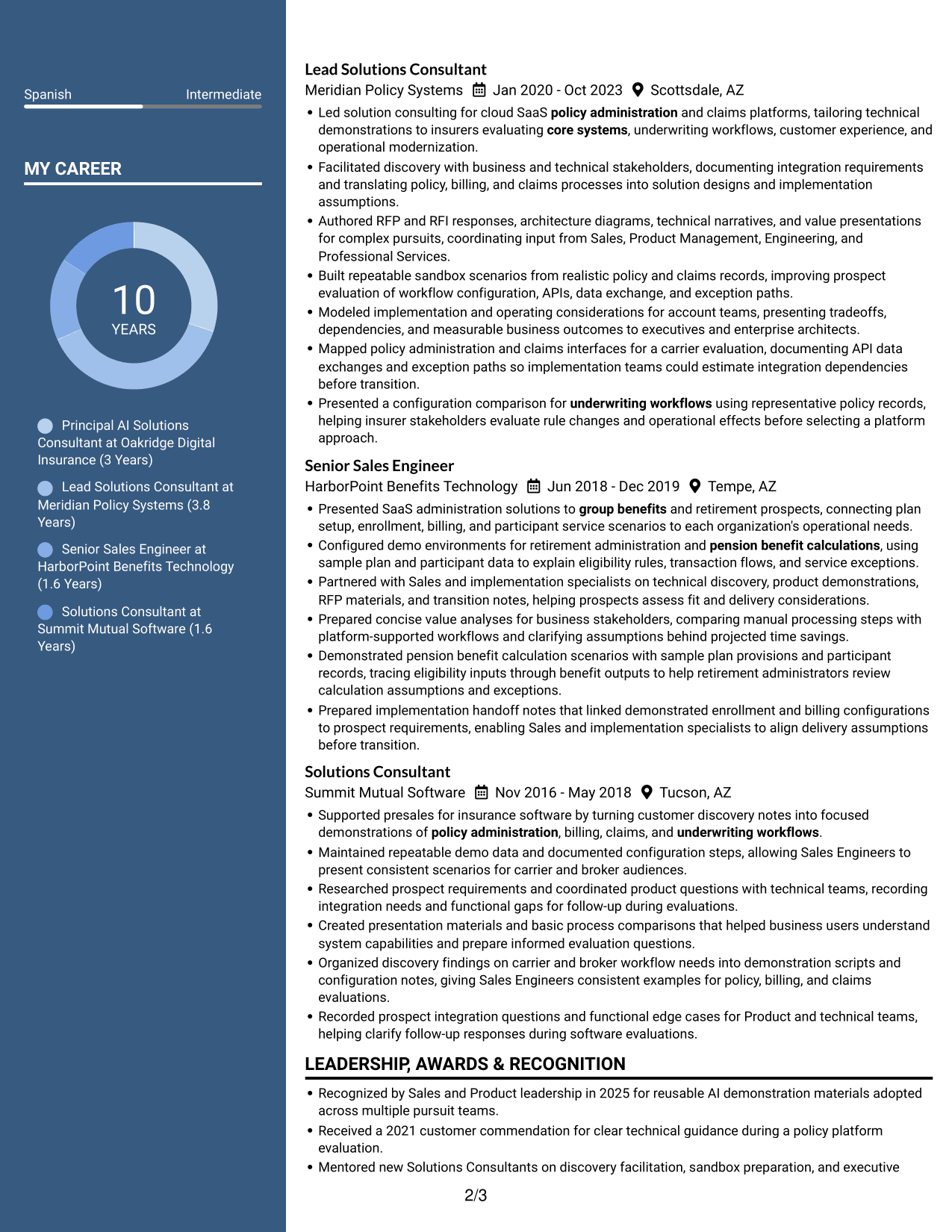 Resume example — page 2