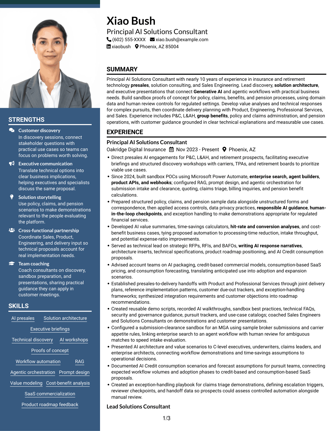Resume example — page 1