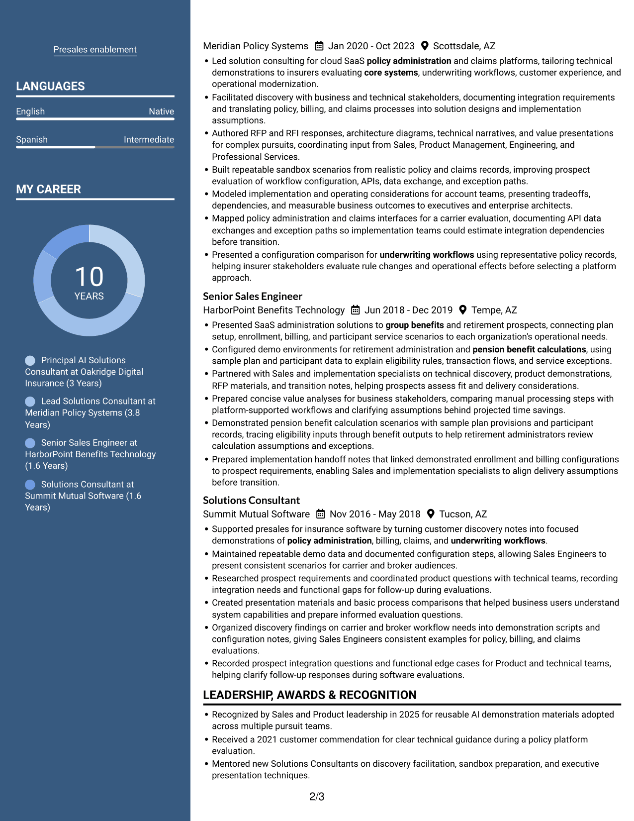 Resume example — page 2