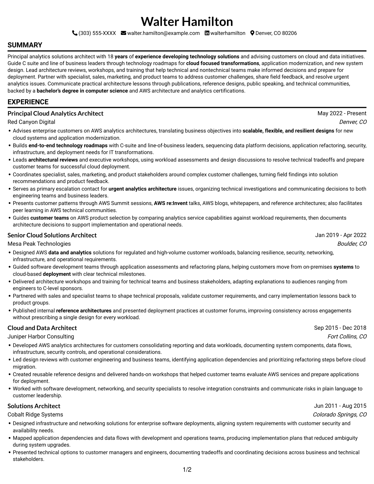 Resume example — page 1