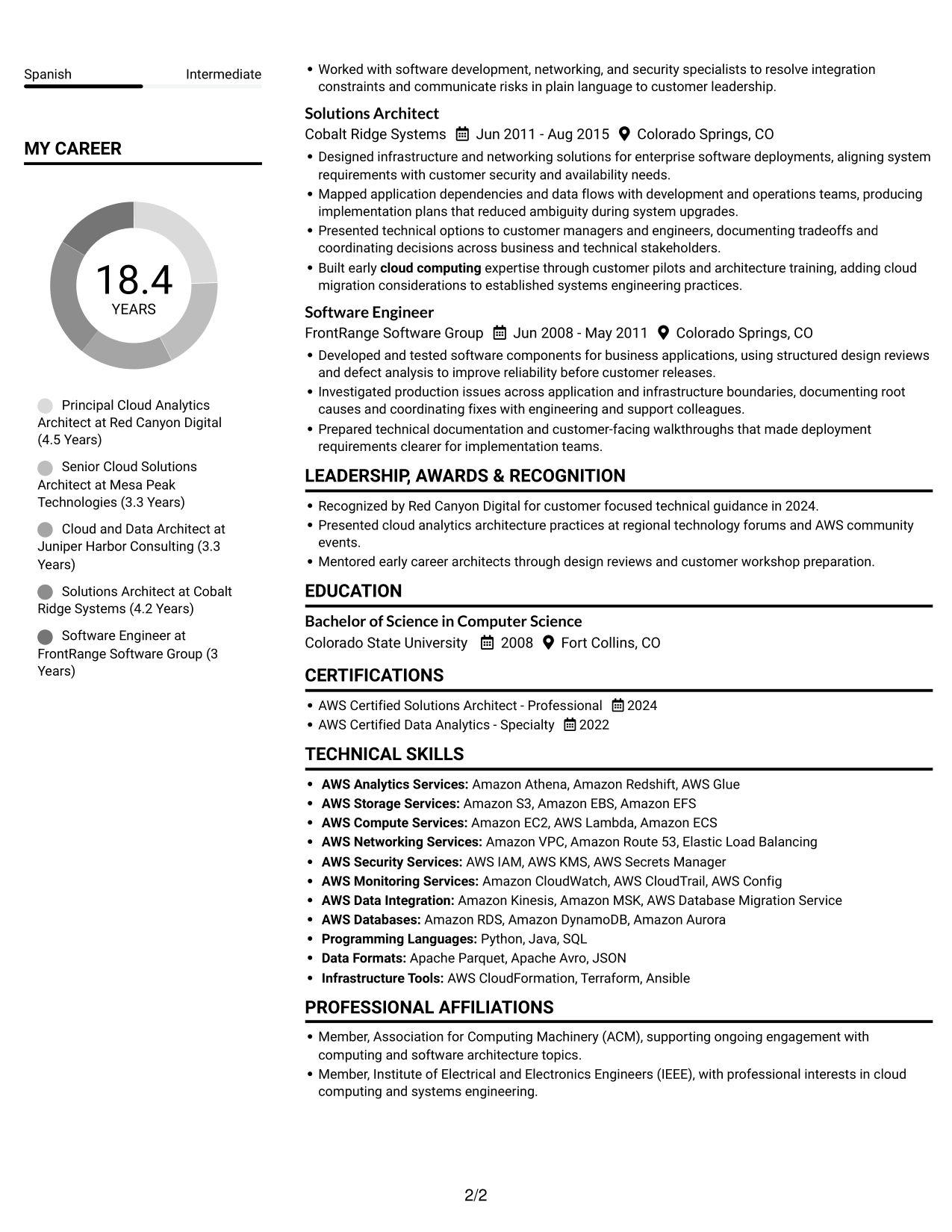 Resume example — page 2